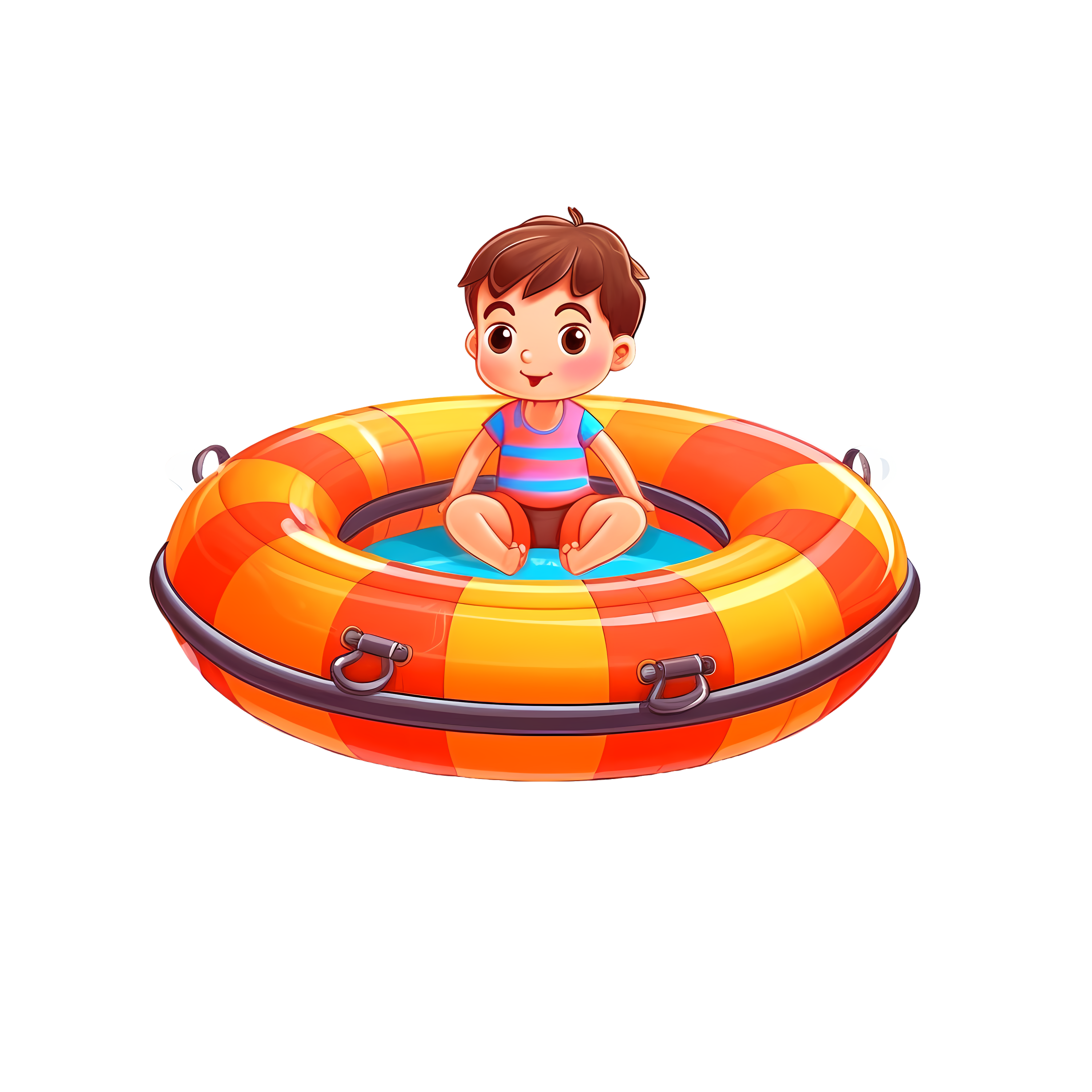 Cute little boy swimming PNG graphic material
