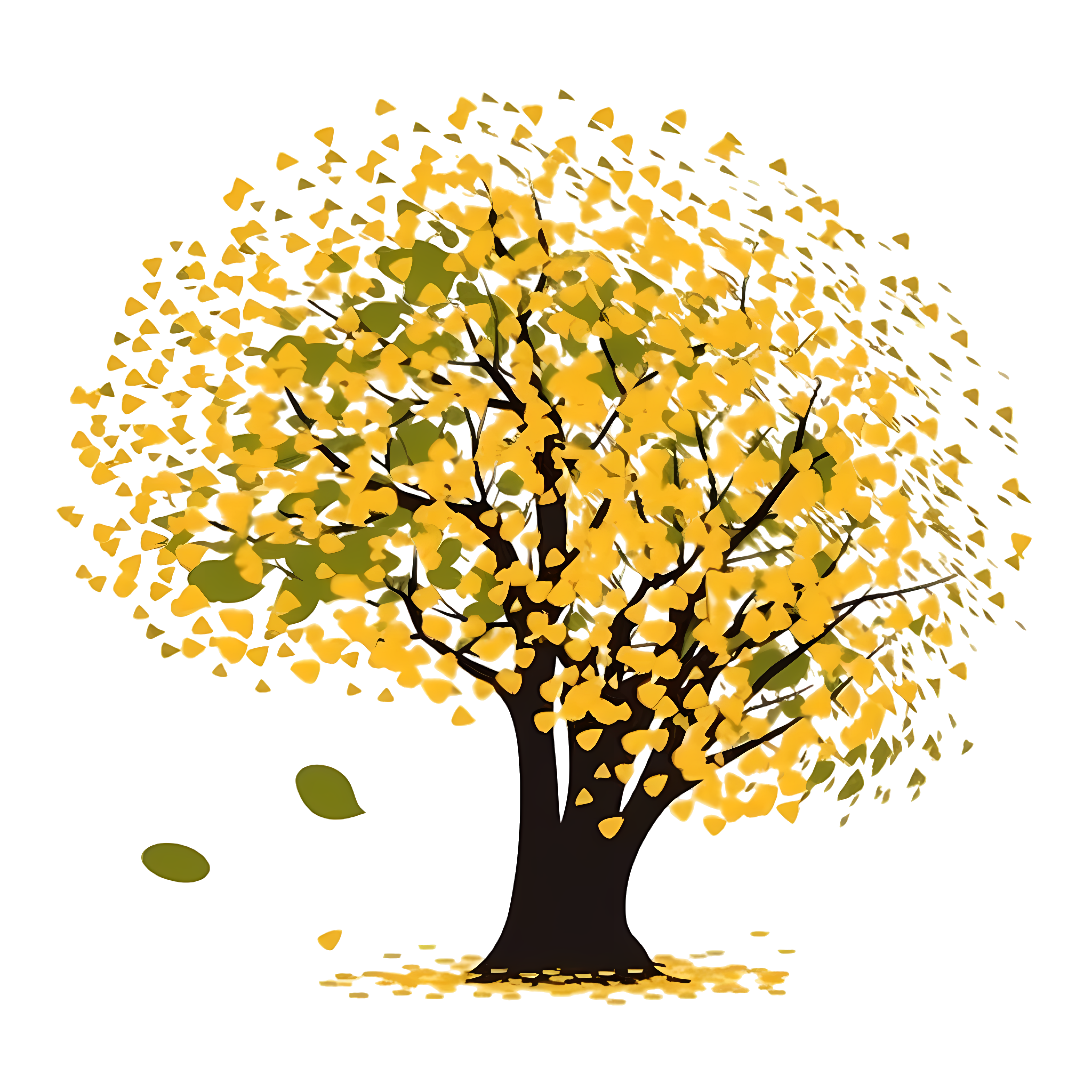 Creative artistic painting of ginkgo trees commercial material