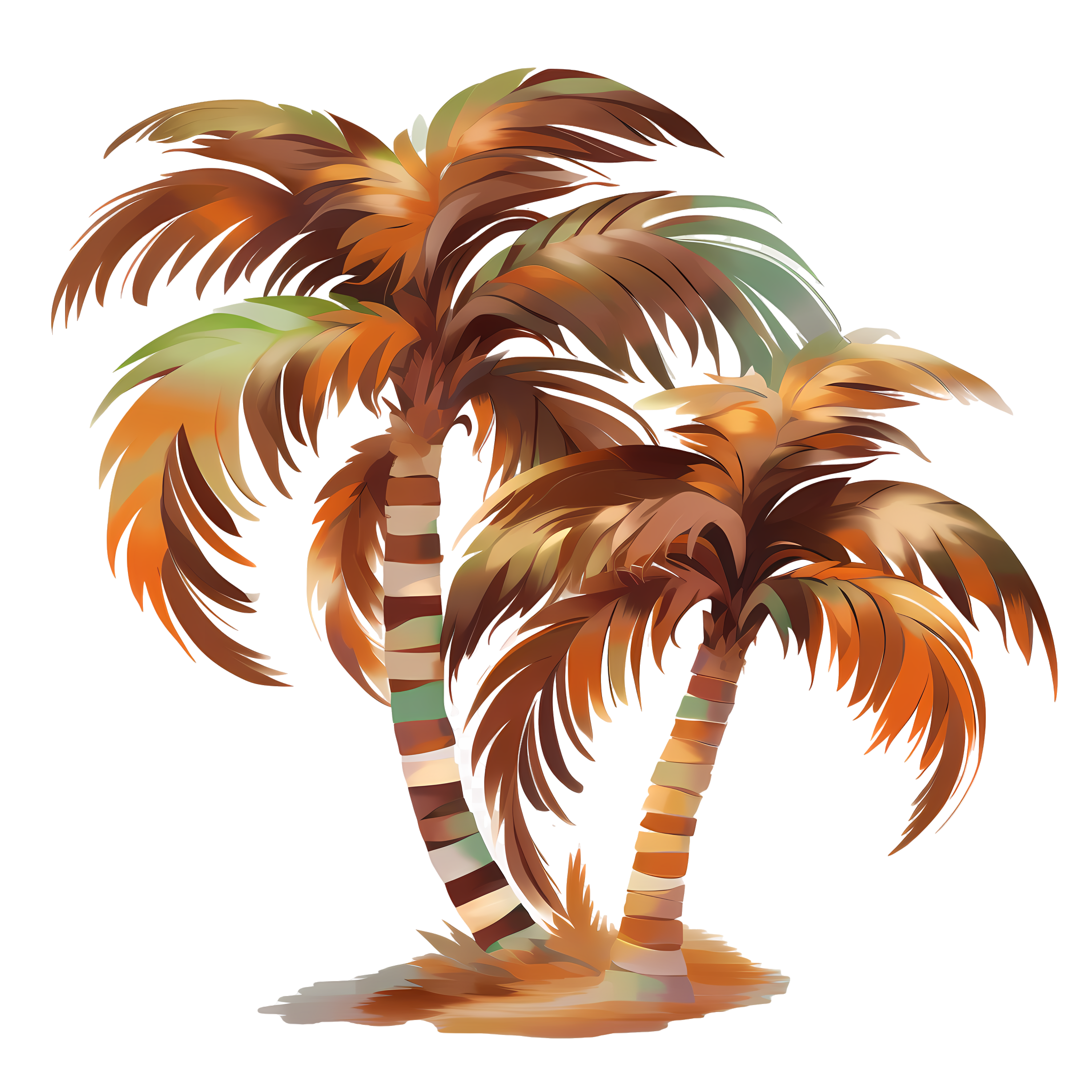Cartoon Palm Tree PNG Commercial Material