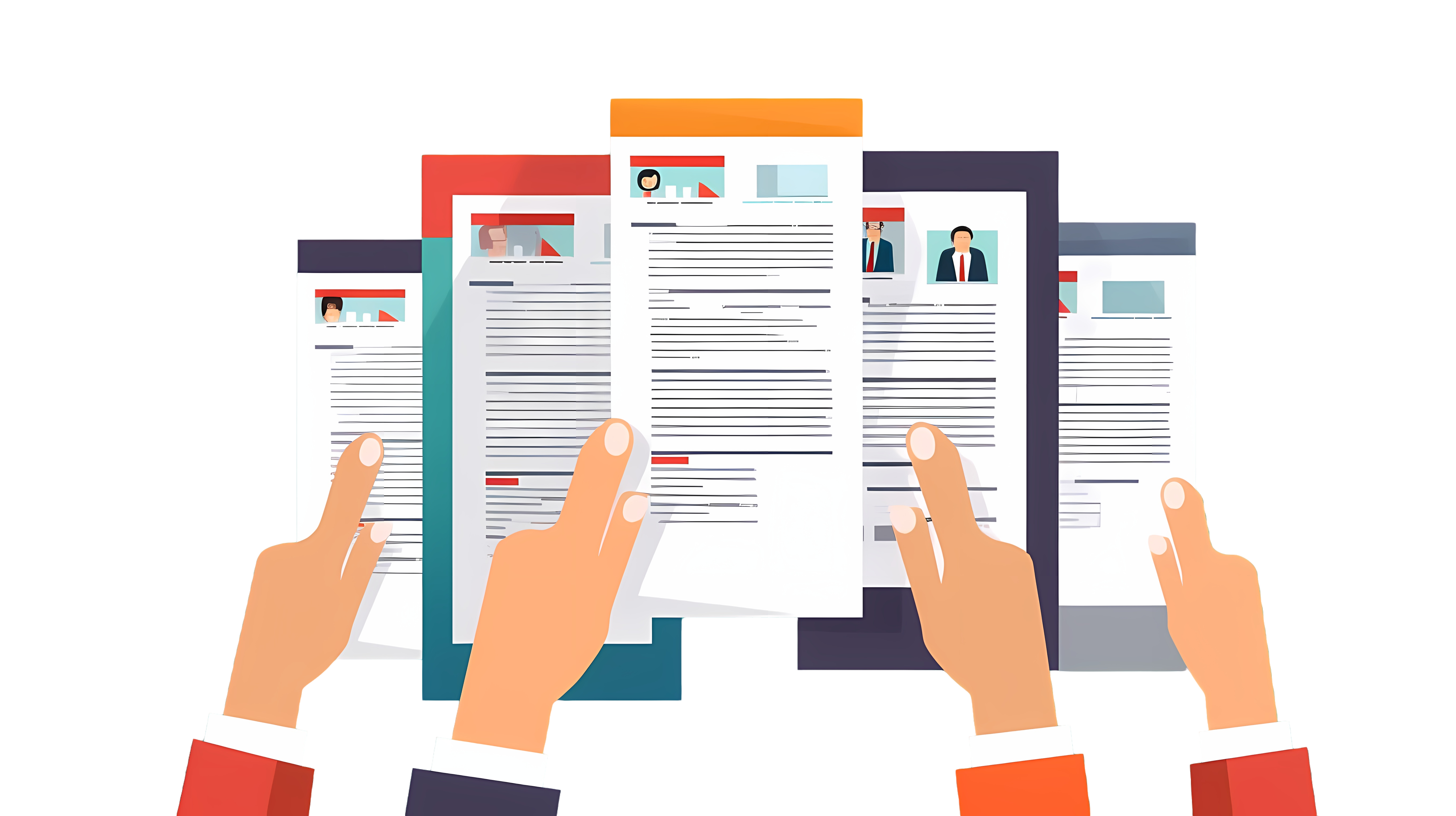 Cartoon resume graphic materials
