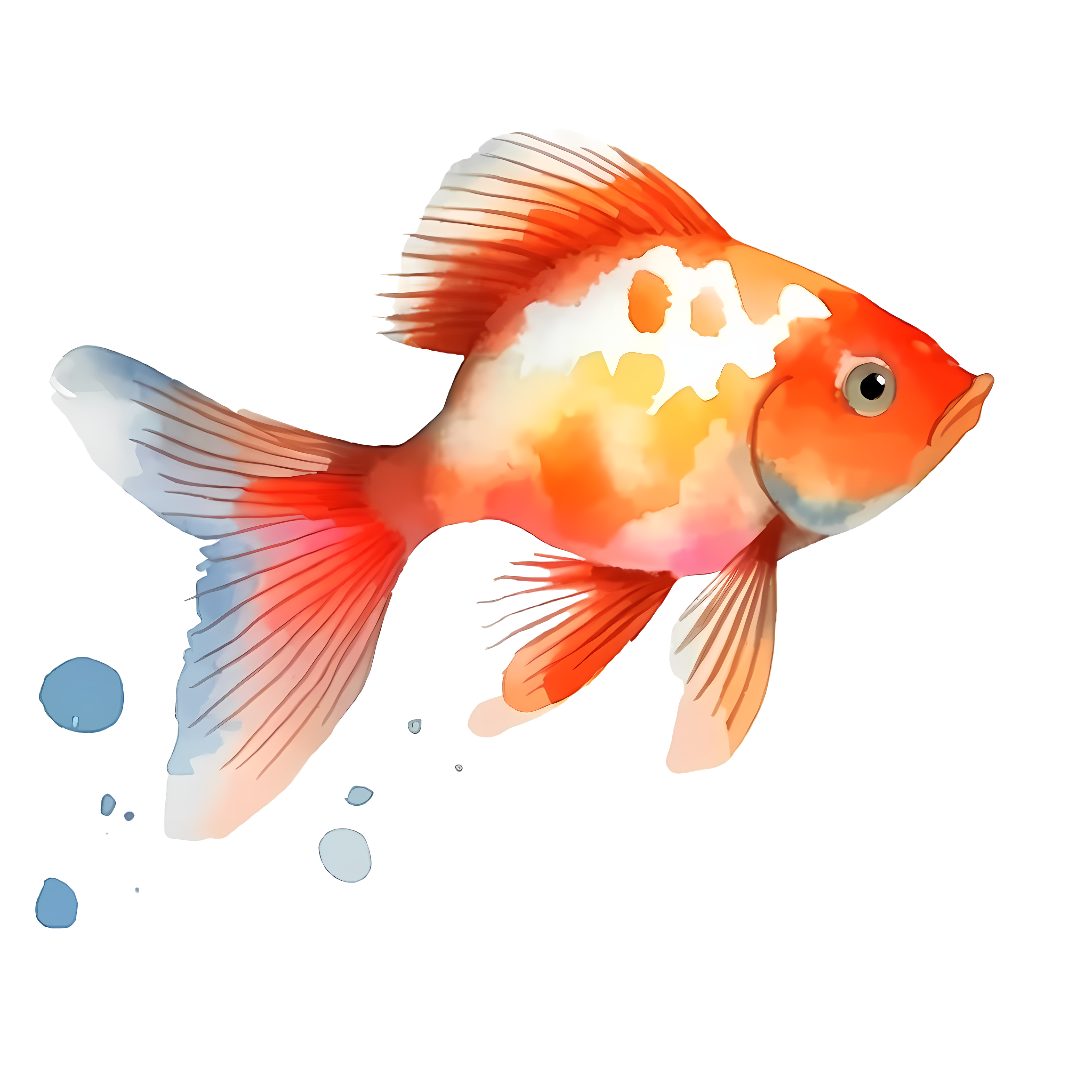 Watercolor cartoon fish vector graphic material