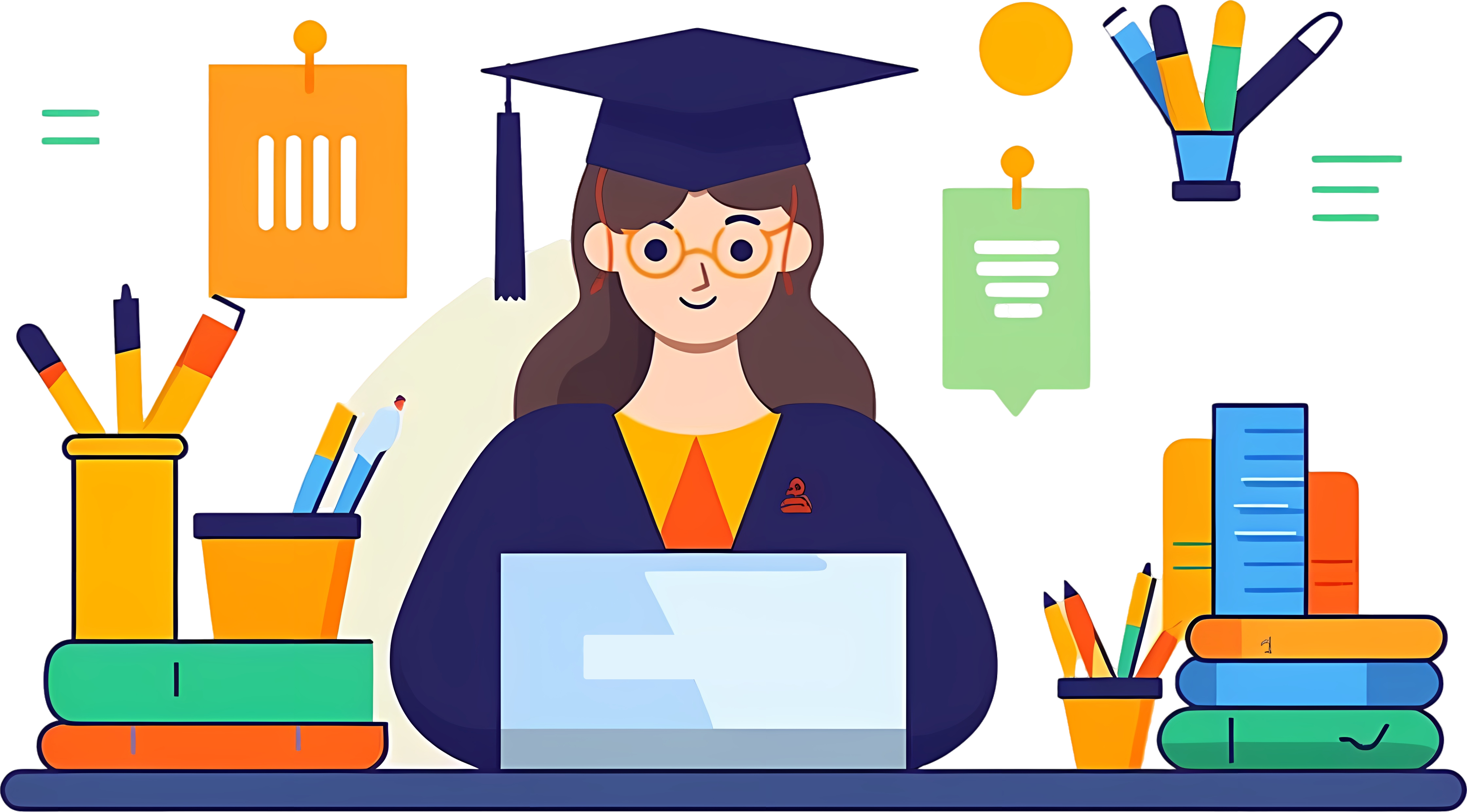 UI illustration design materials for female graduates in computer science