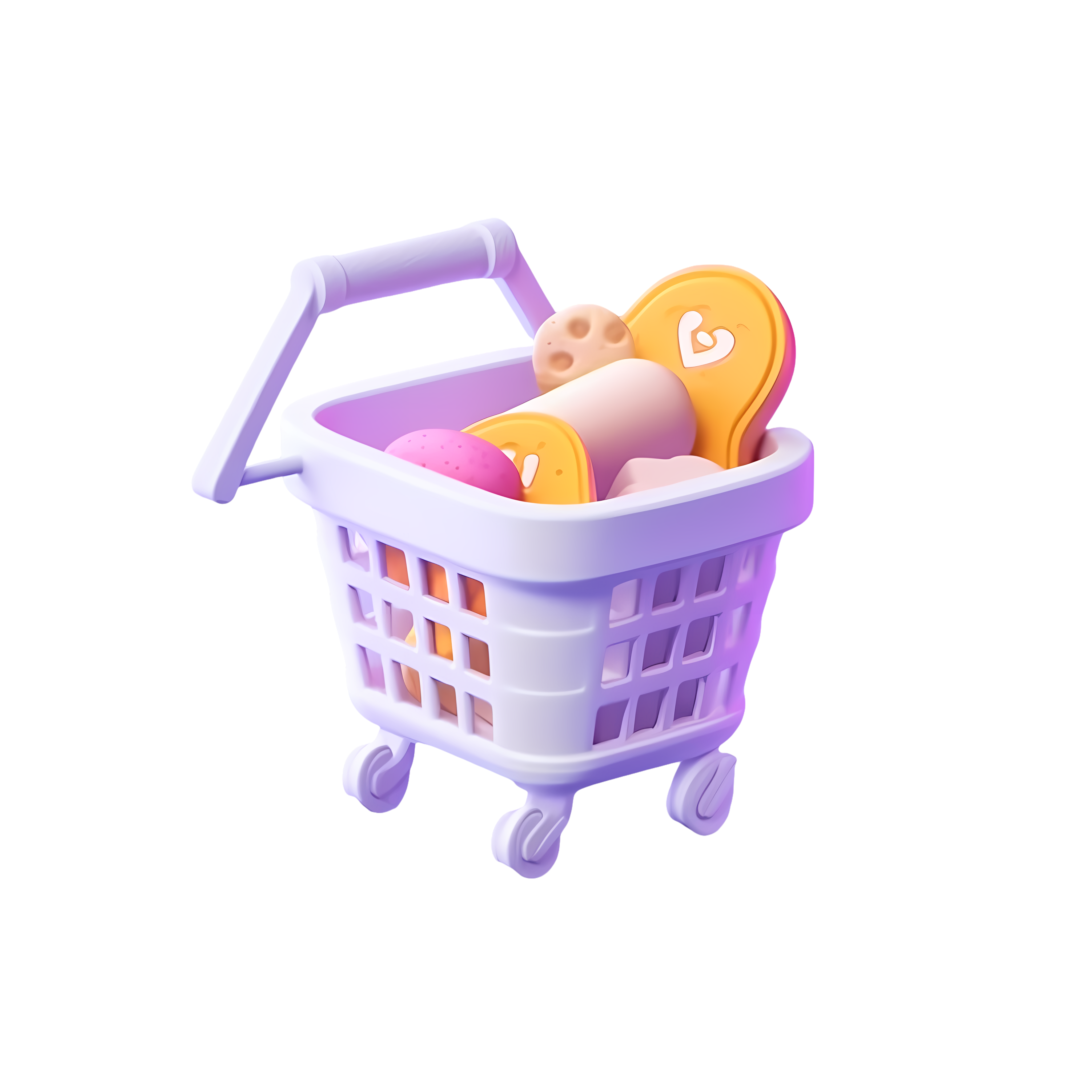 Y2K style purple shopping cart icon