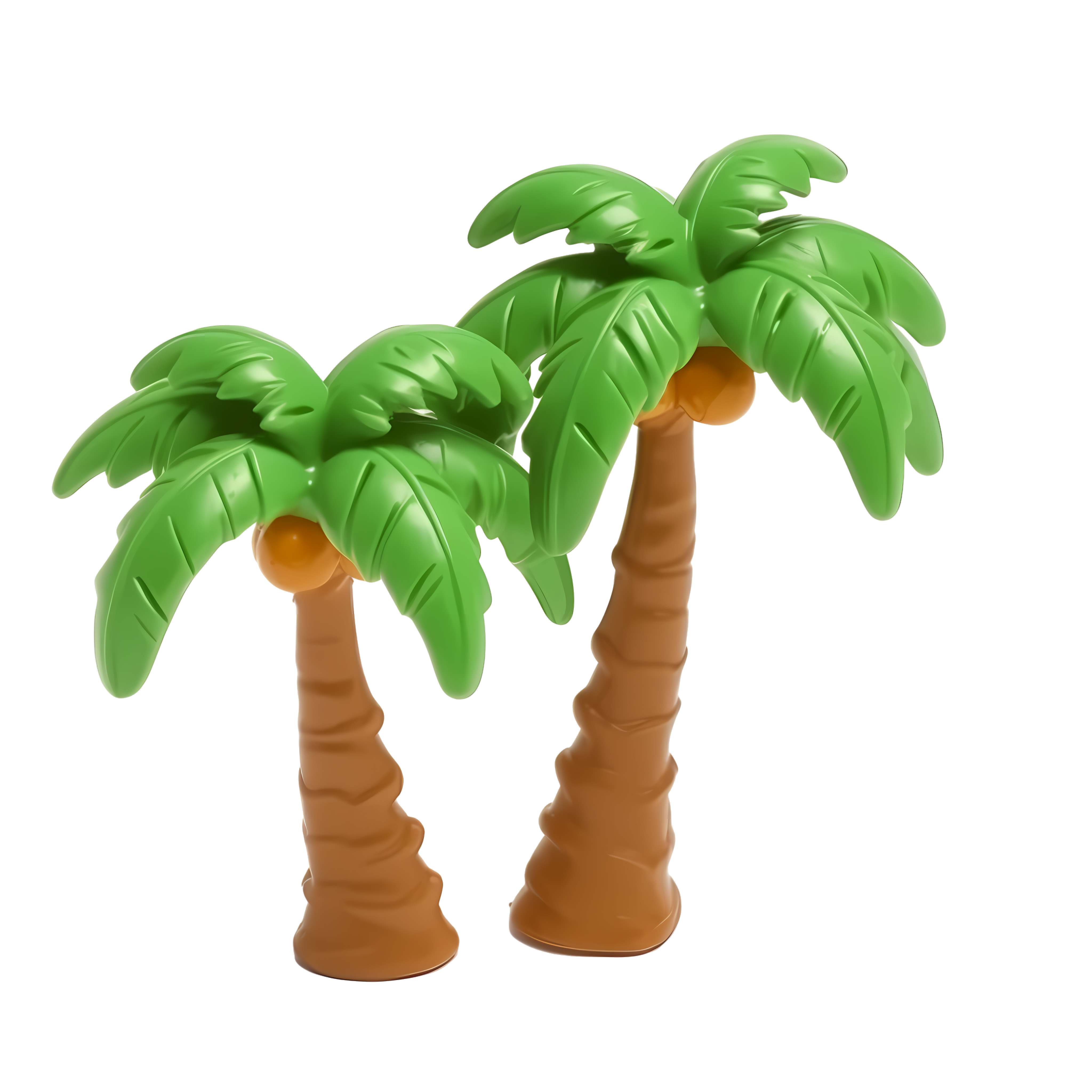 Two palm tree small ornament PNG material