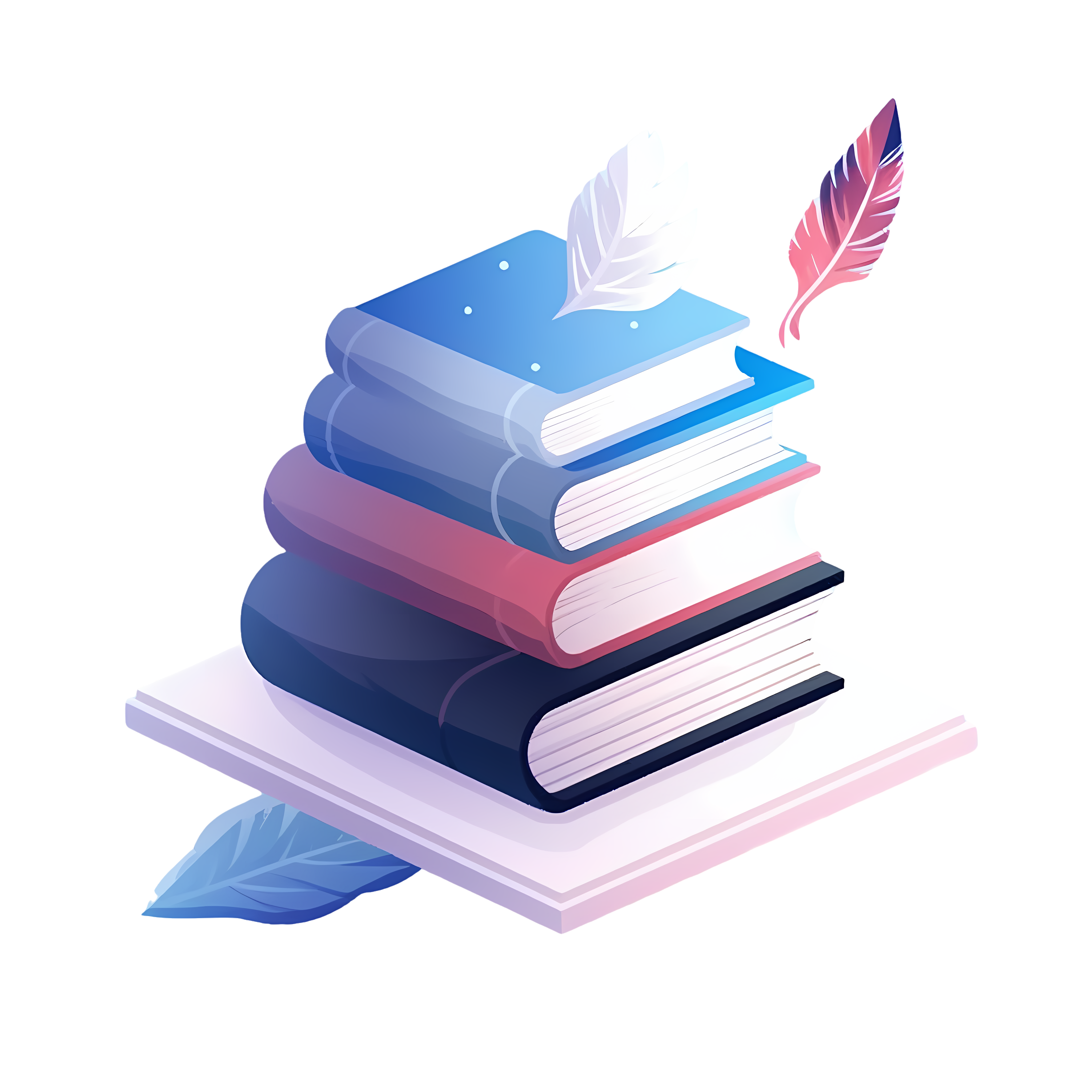 Book and Feather Graphic Material - PPT Dynamic Illustration Design