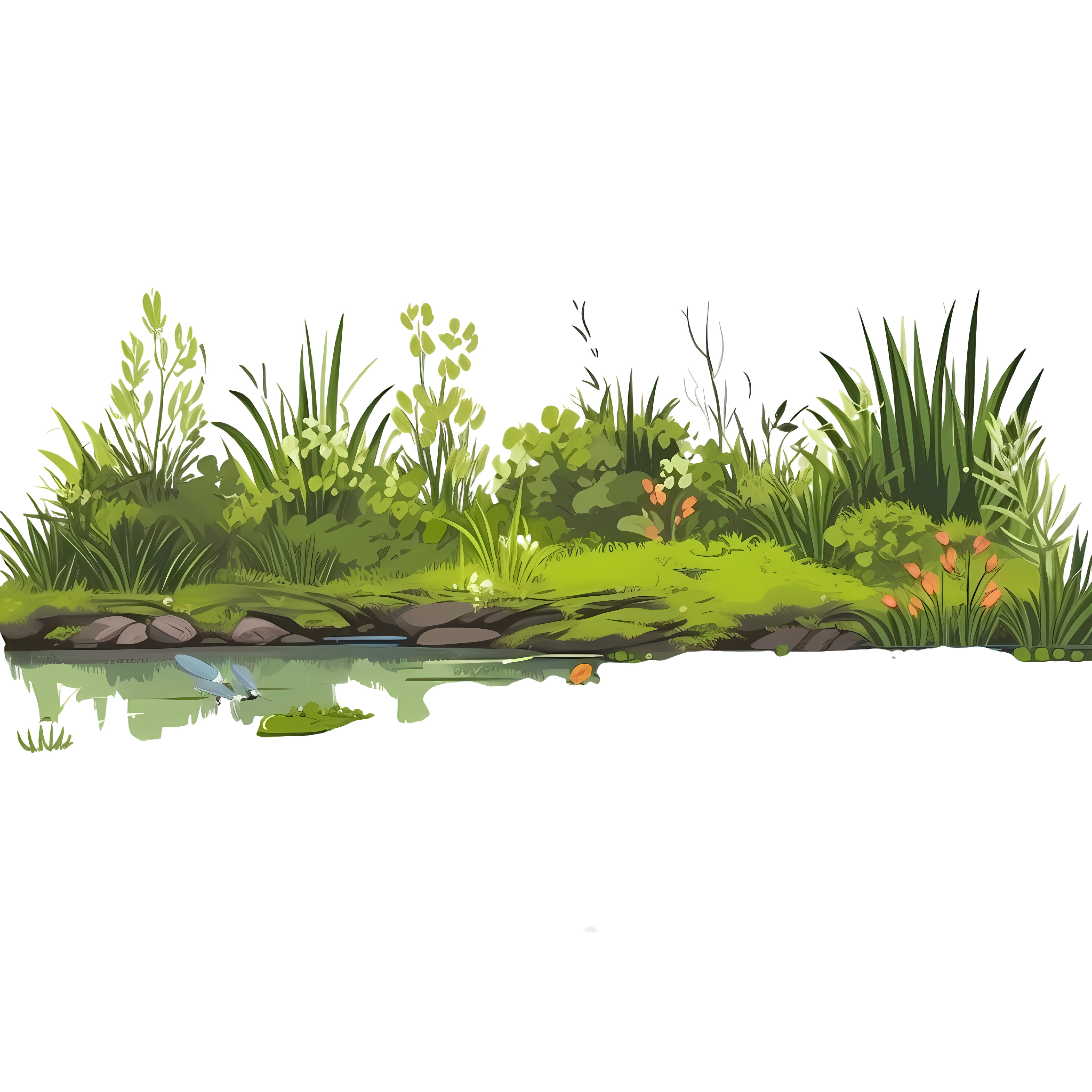 Tropical Style Watercolor Grassland Illustration Design Material