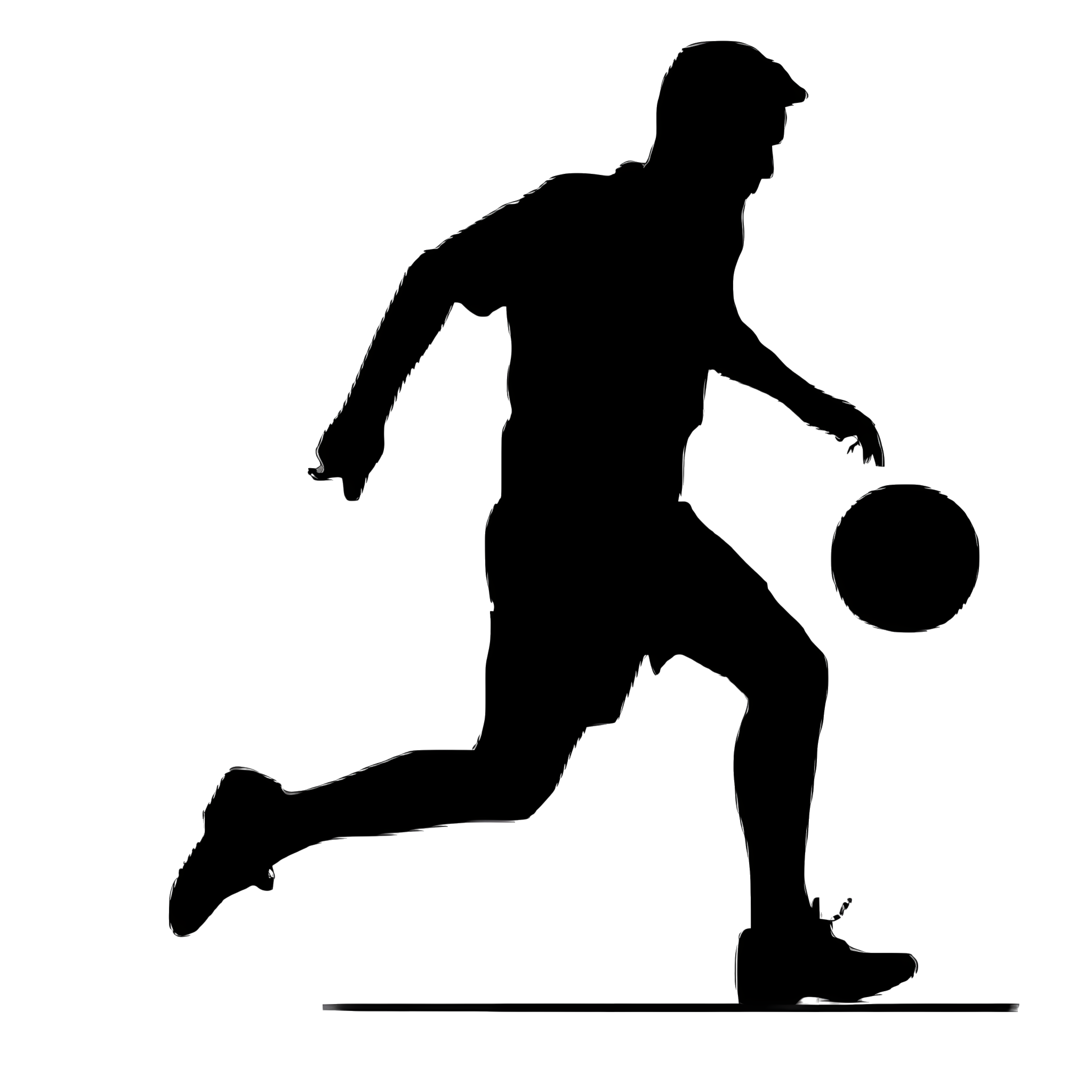Minimalist sports exercise kicking a ball character