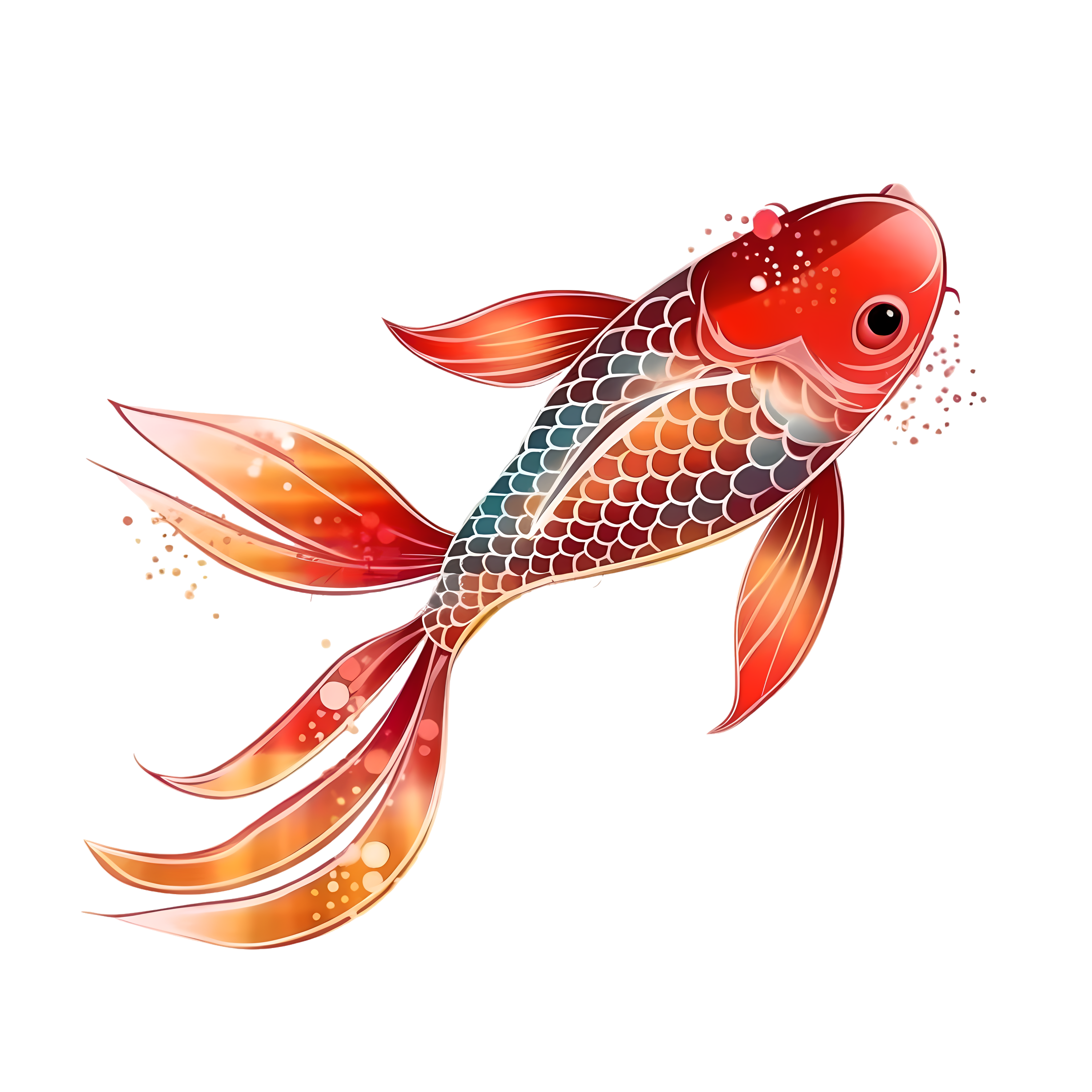 Transparent Background Goldfish Cartoon Illustration Design