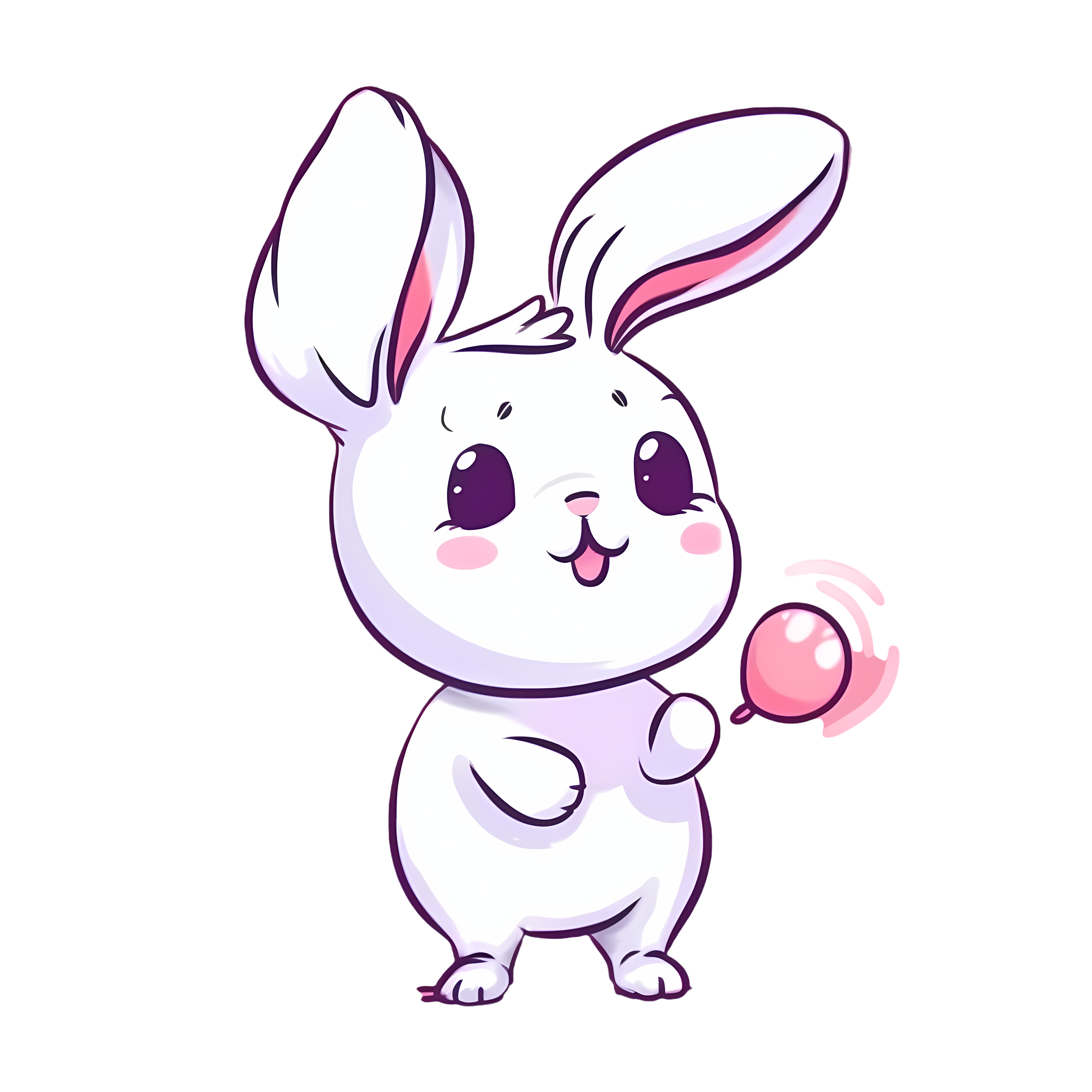 Love heart bubble cartoon rabbit illustration design material