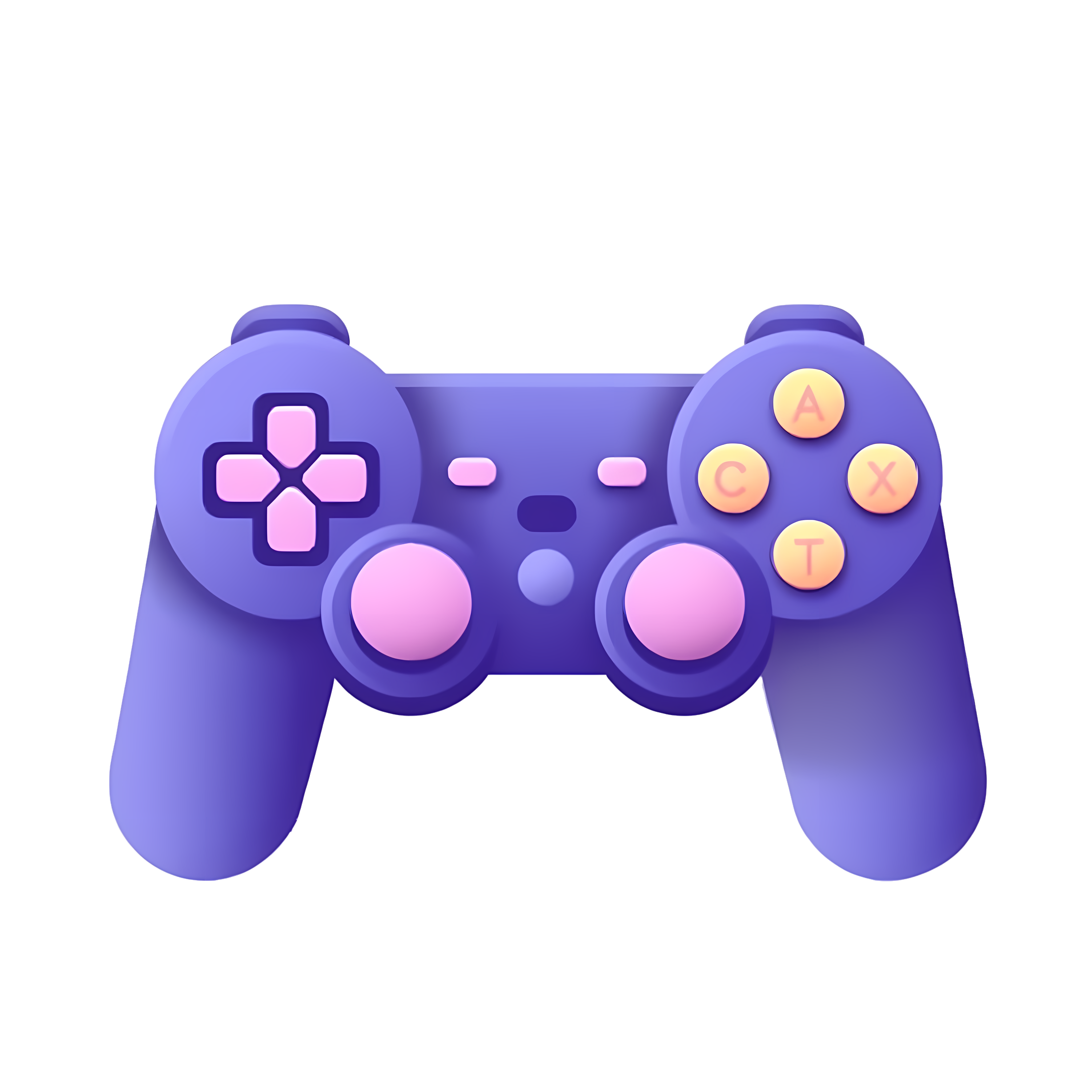 Hand-drawn 3D video game controller illustration