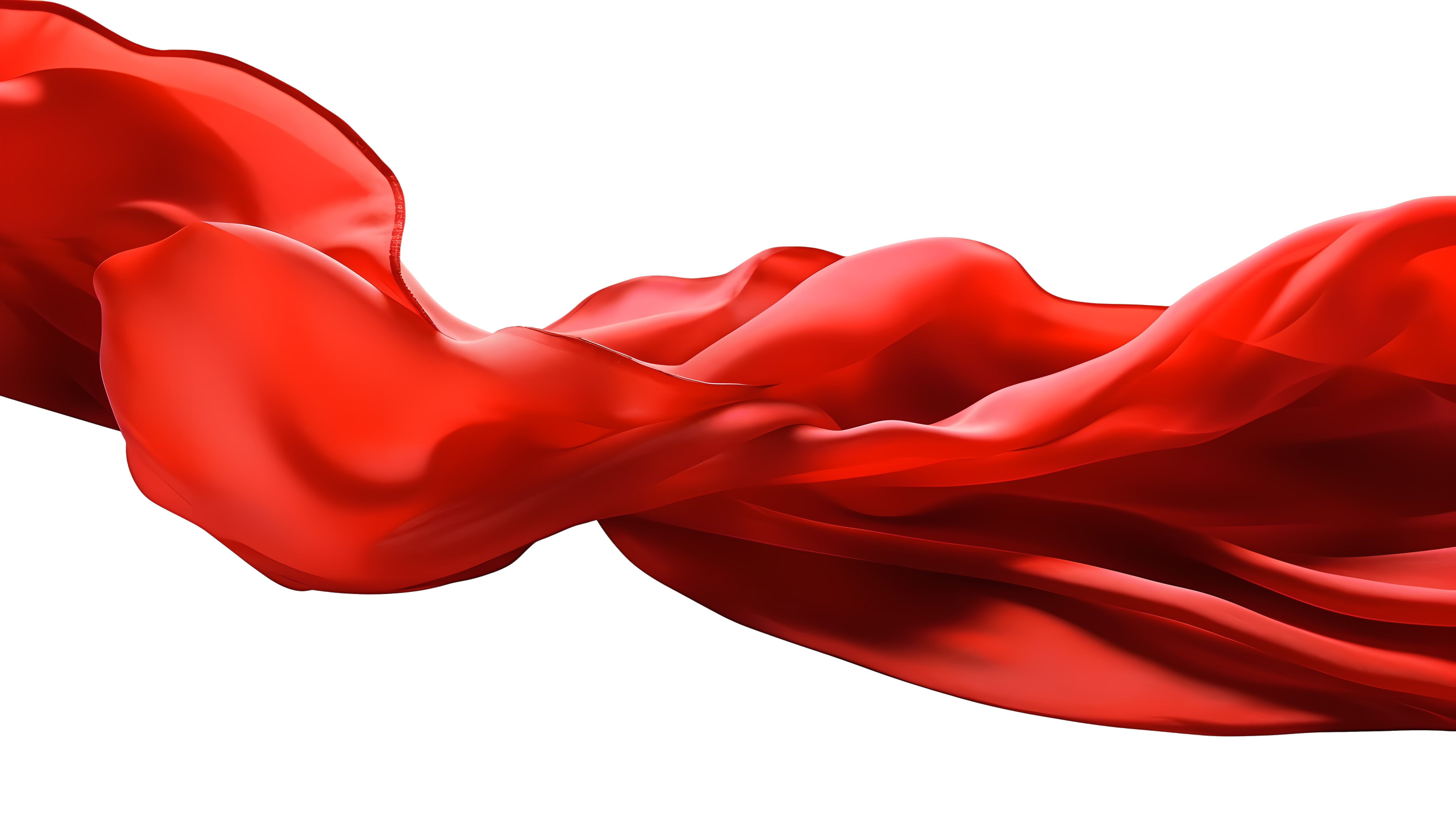 Creative Design Commercial Graphic Material -- Red Flowing Fabric PNG