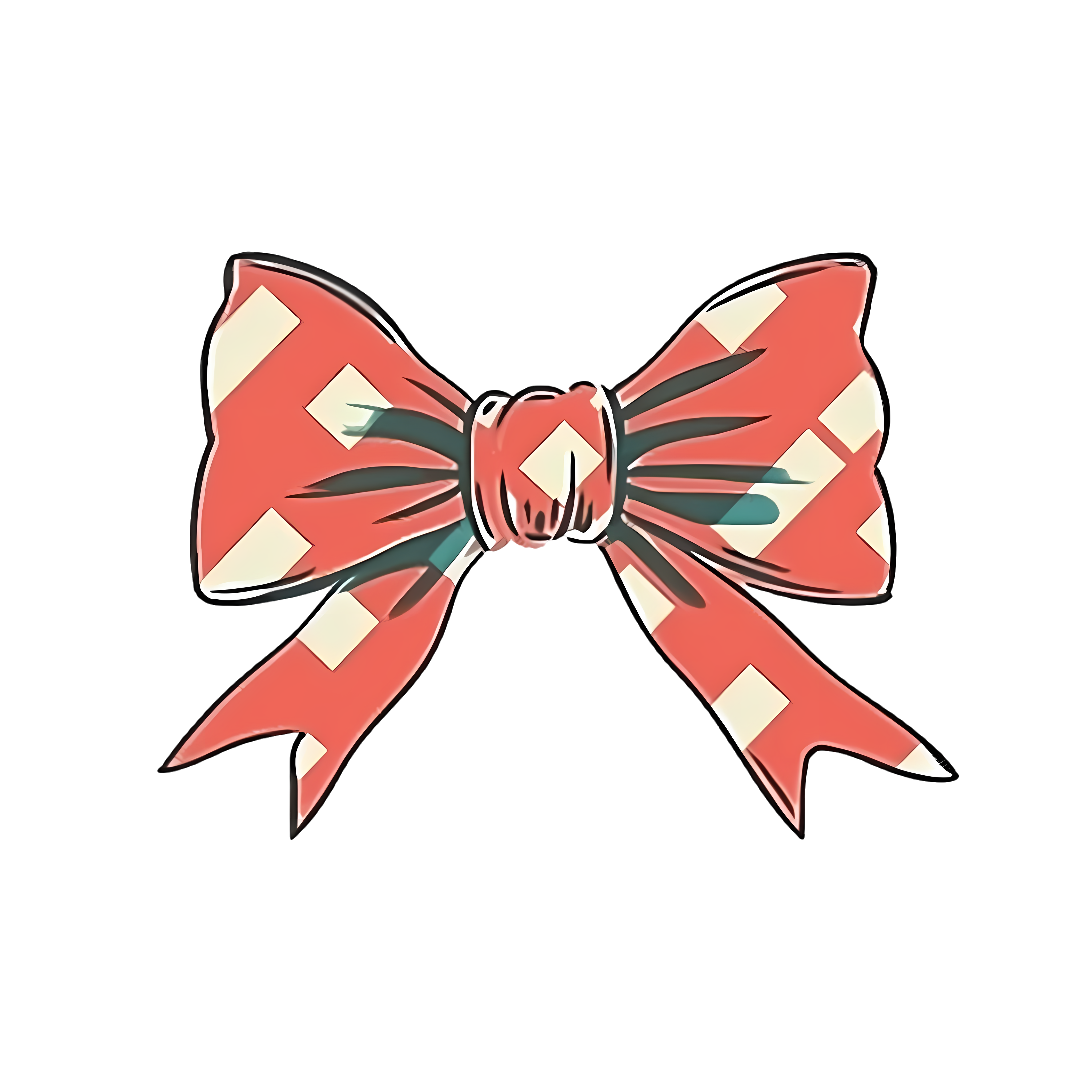 Hand-drawn flat style transparent background bow illustration material