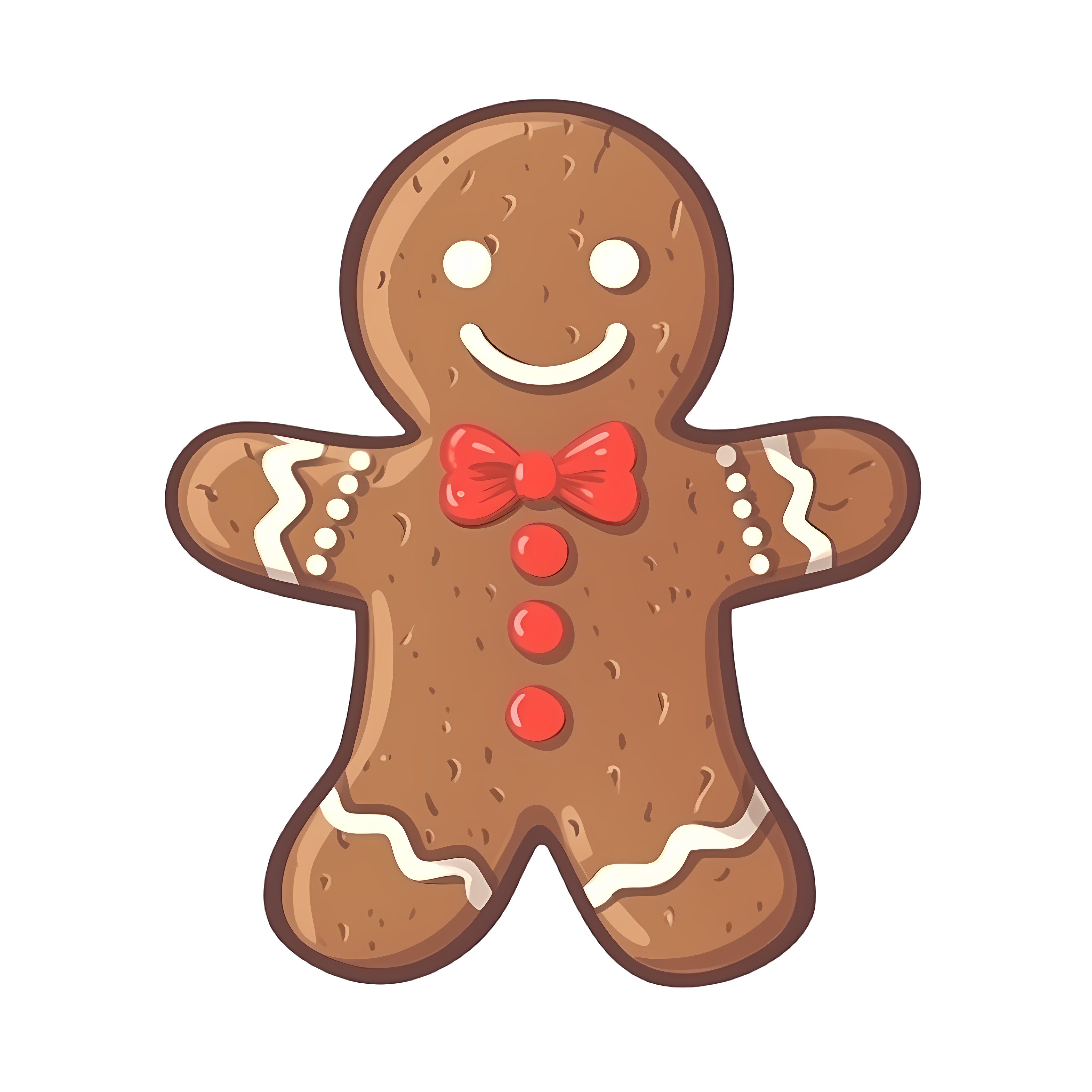 Red Bow Tie Gingerbread Man PNG Graphic Material