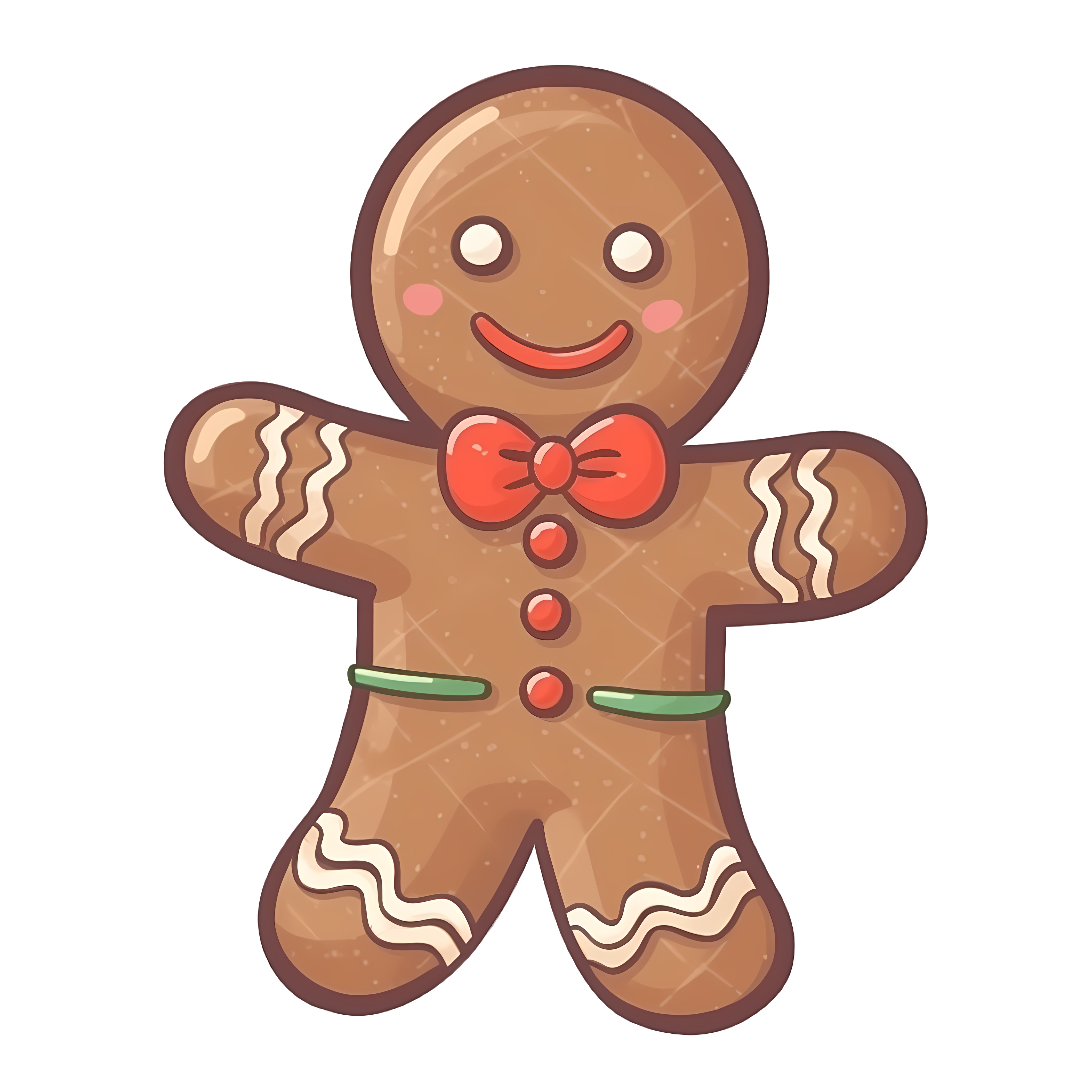Hand-drawn gingerbread man PNG graphic material
