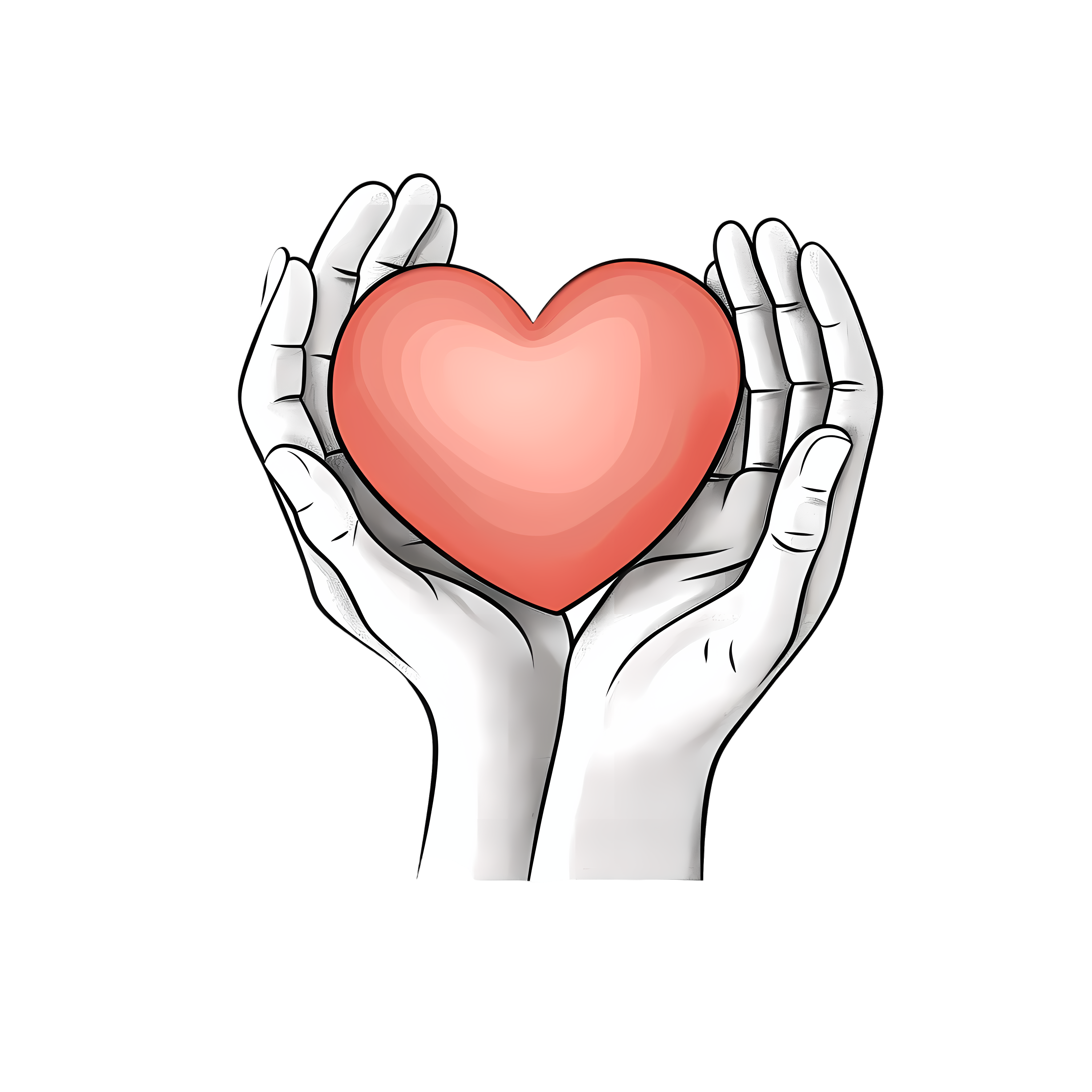 Handheld heart-shaped illustration graphic material