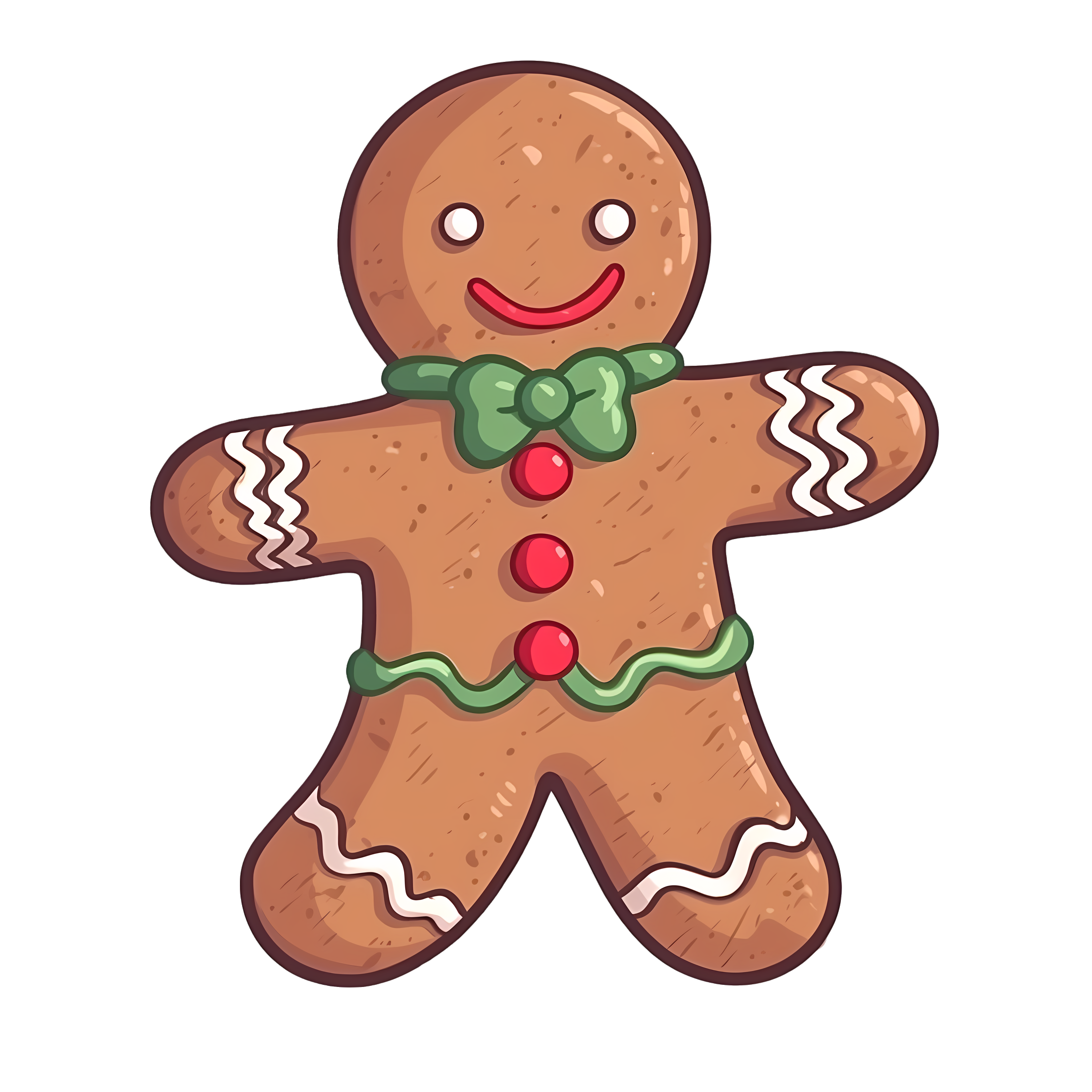 Hand-drawn flat illustration transparent background gingerbread man material
