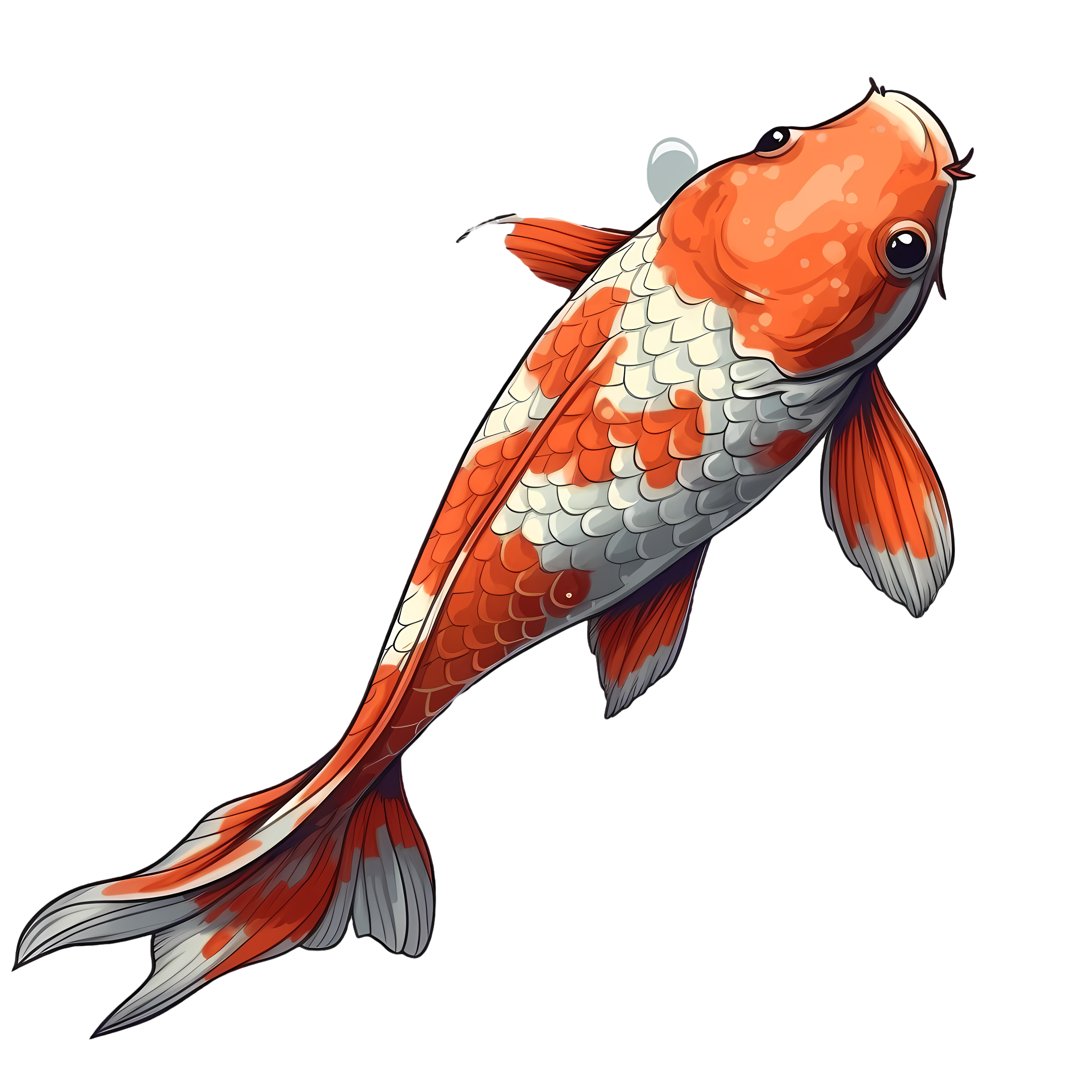 Commercially usable beautiful koi graphic material