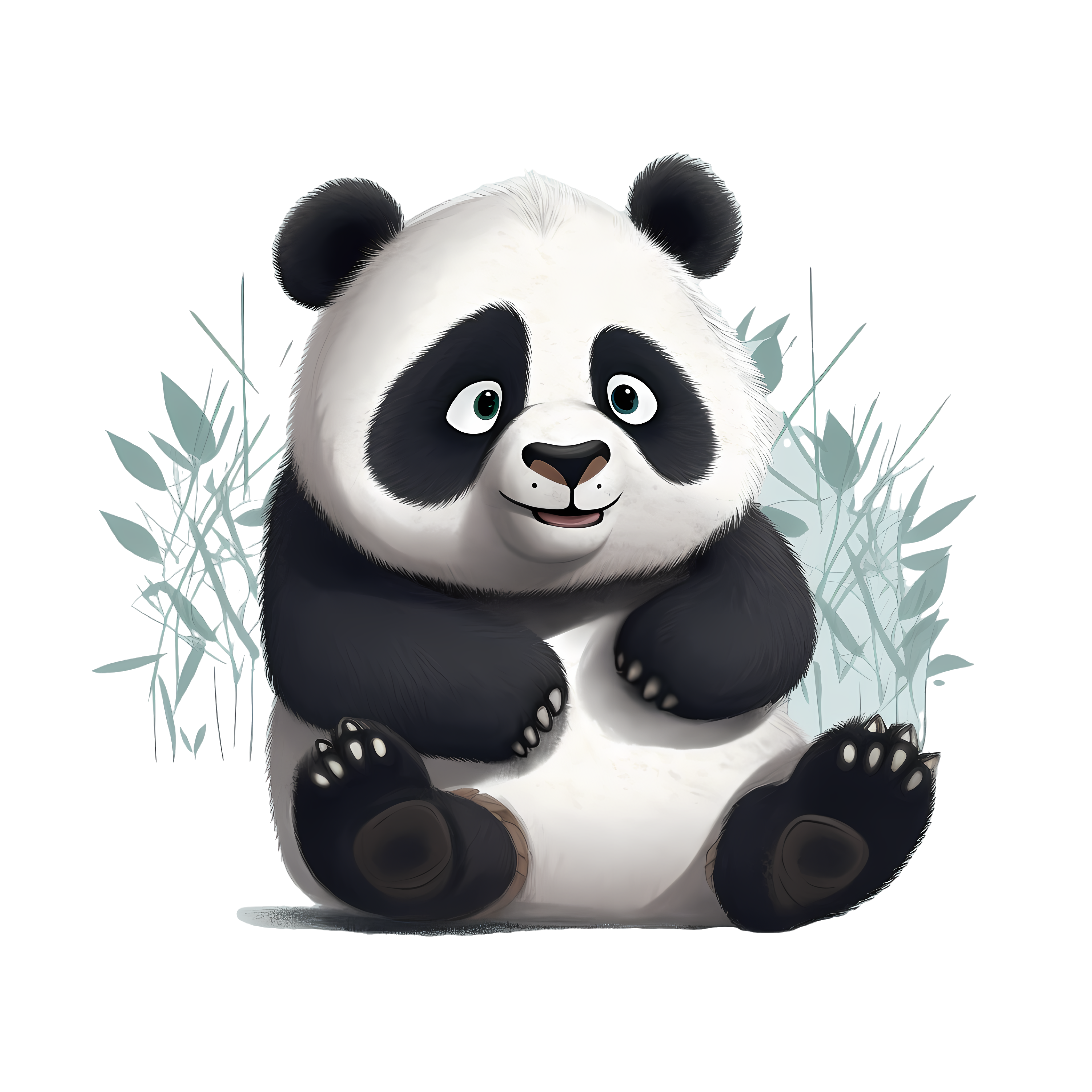 Hand-drawn Illustration PNG Material - Panda