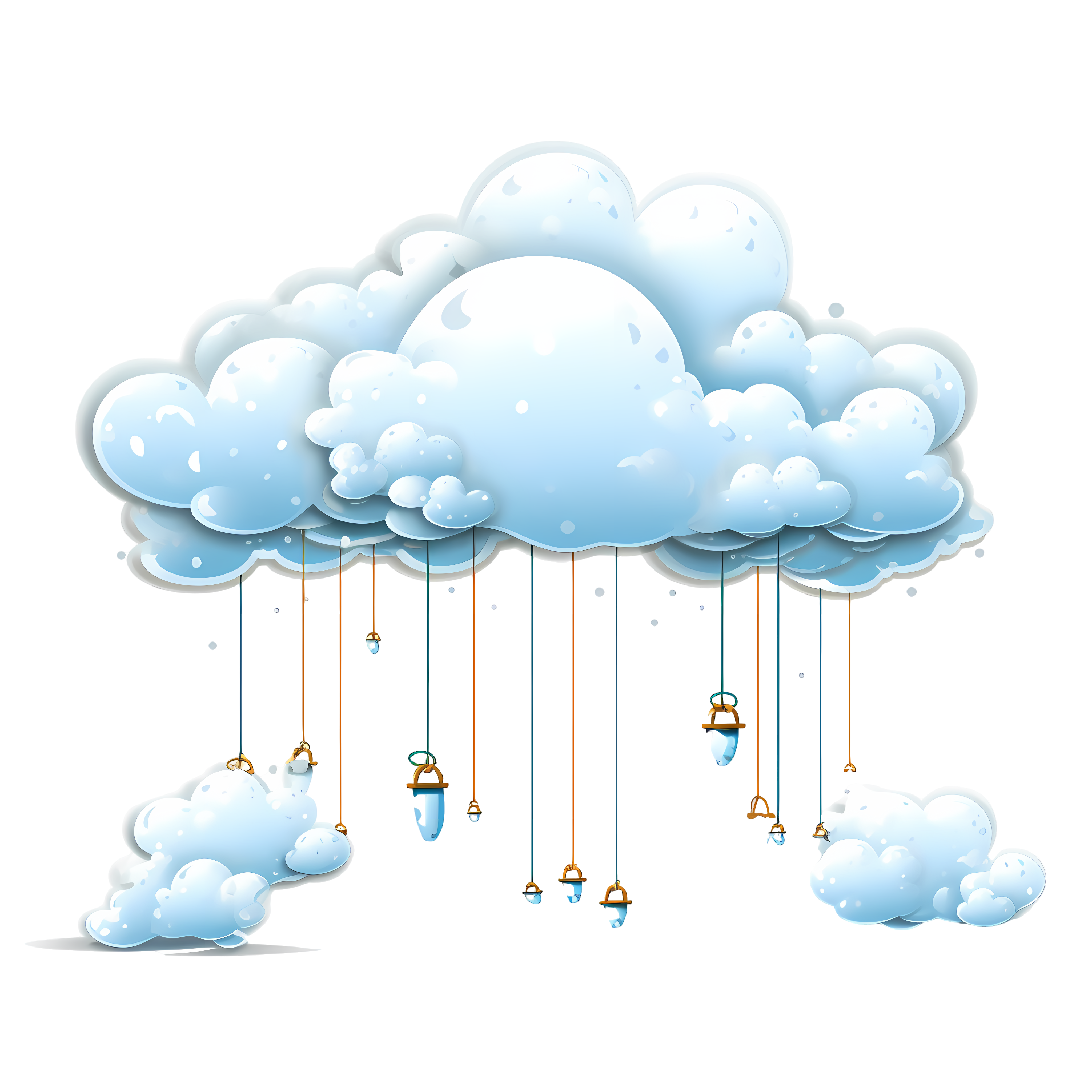Toy style cloud decorative border PNG material