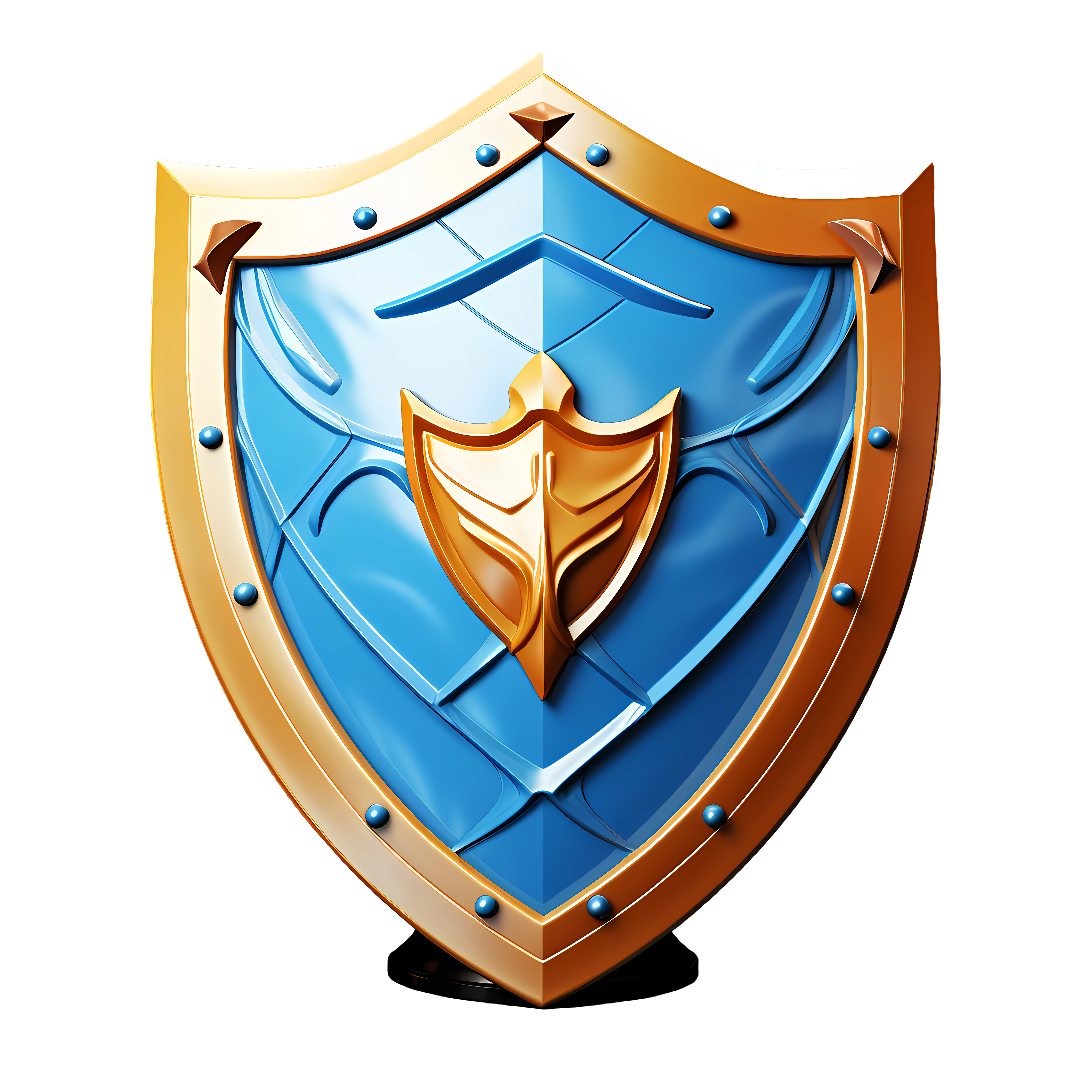 Blue shield icon PNG material