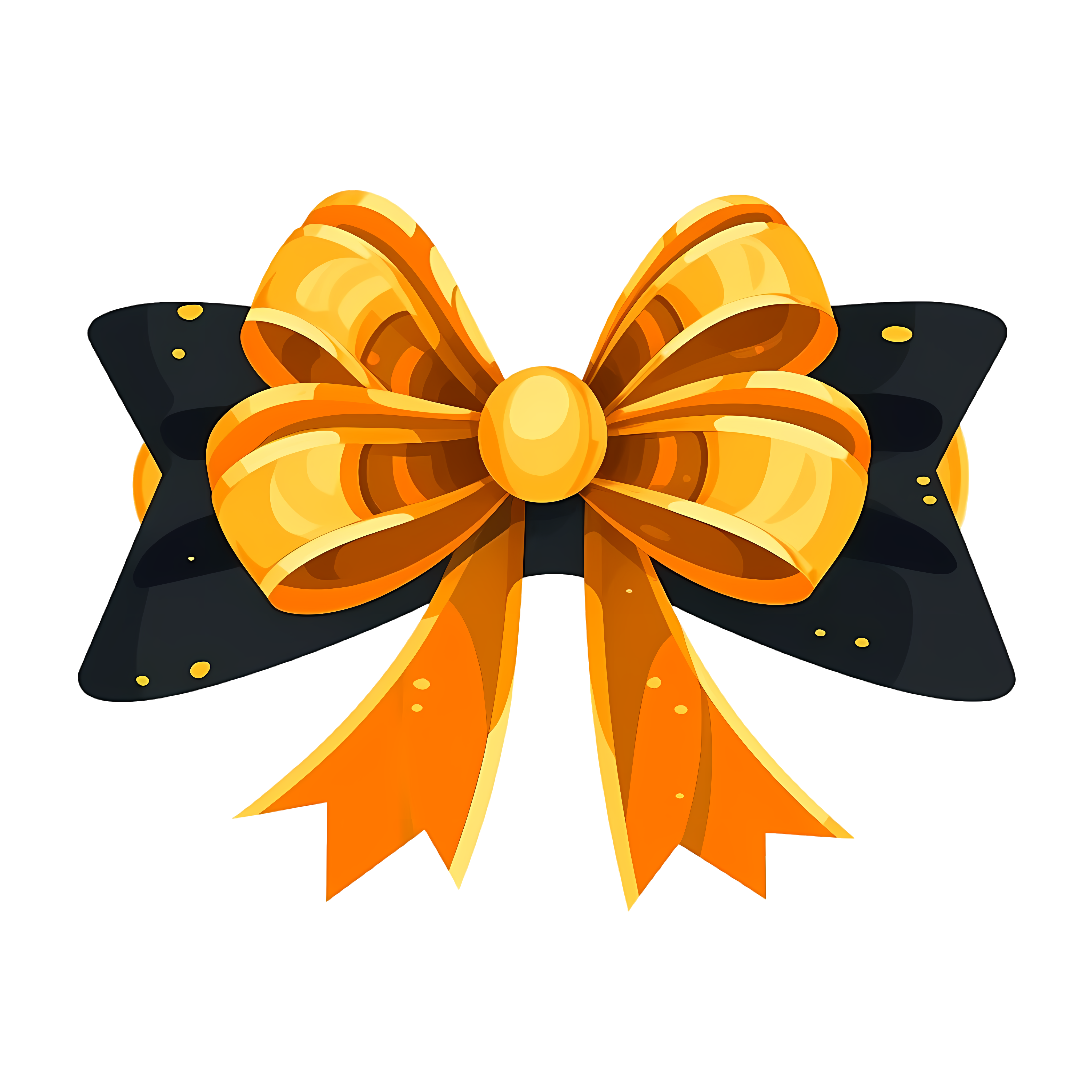 Abstract gift bow pattern in dark yellow and light orange style