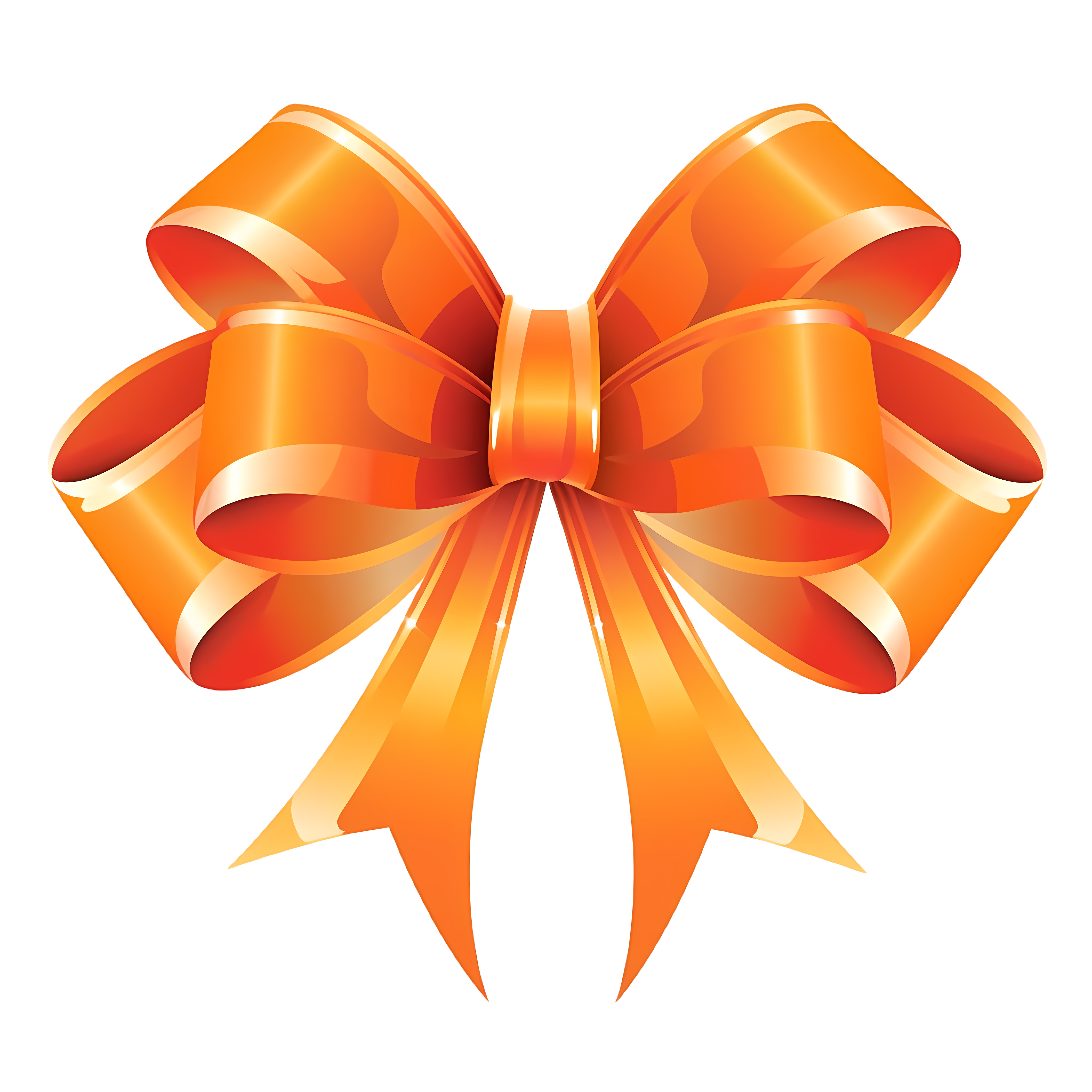 Vector image of a minimalist style orange gift bow