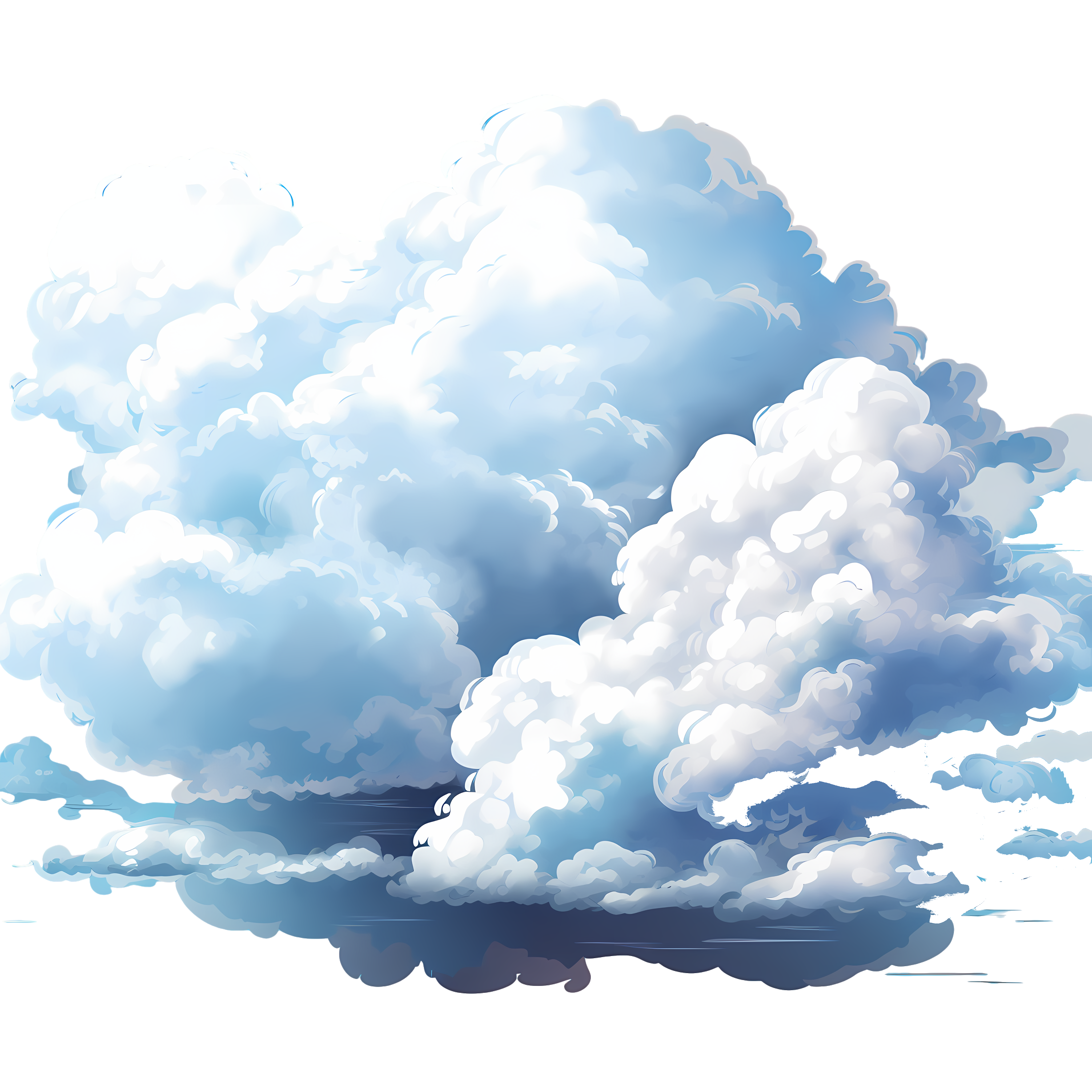 Vector illustration elements of blue sky and white clouds
