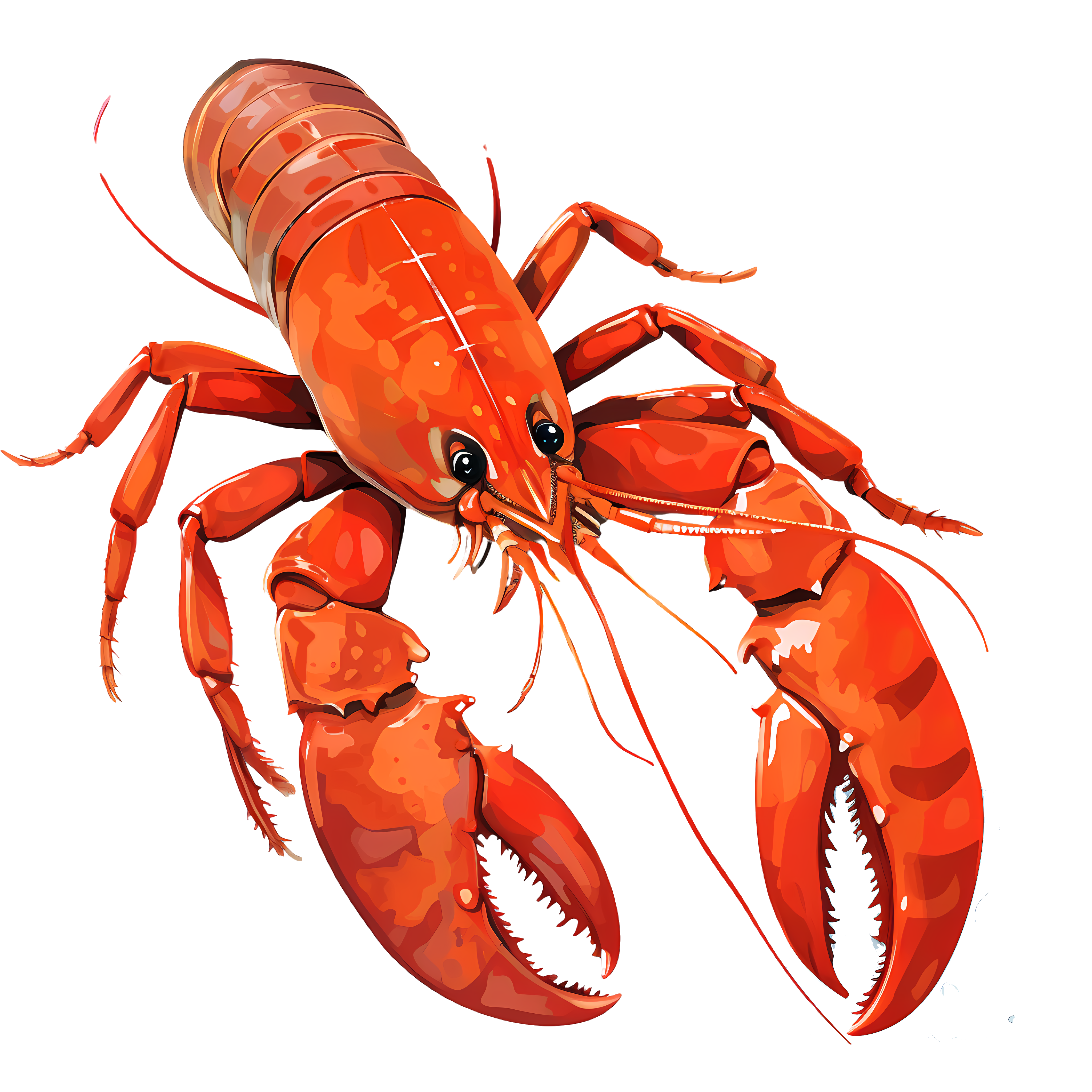 Hand-drawn red crayfish illustration