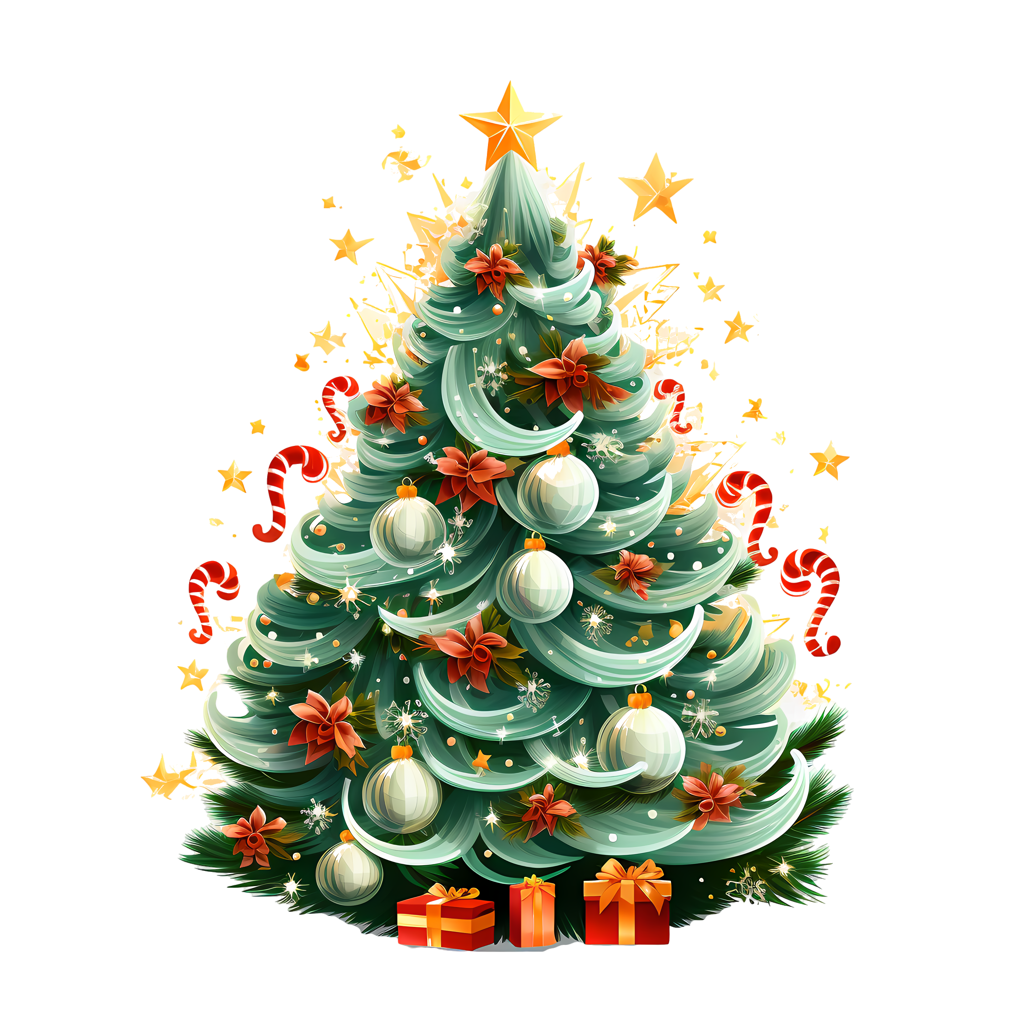Grand Christmas Tree Decoration Illustration Elements
