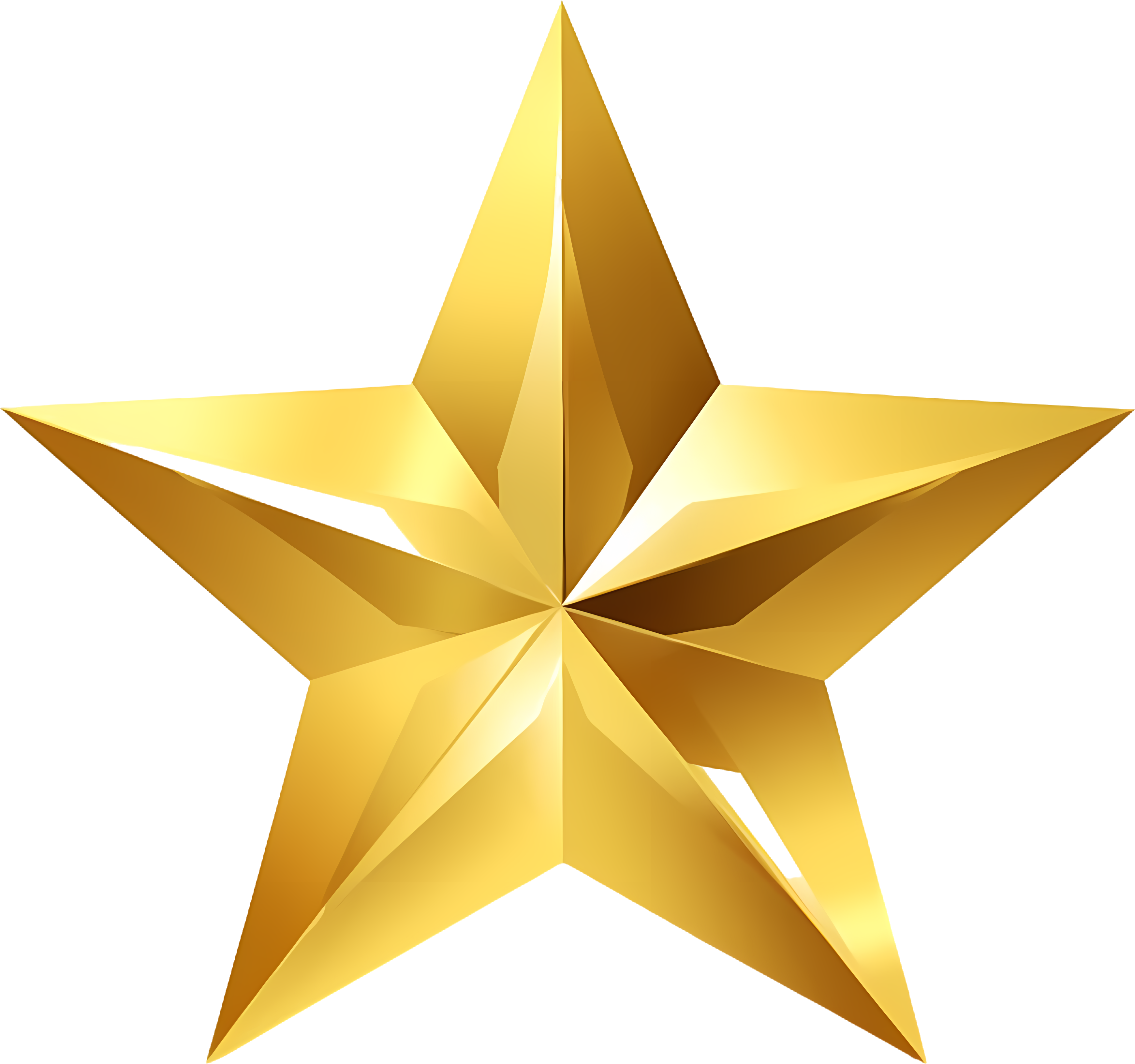Golden Star PNG Creative Design Material