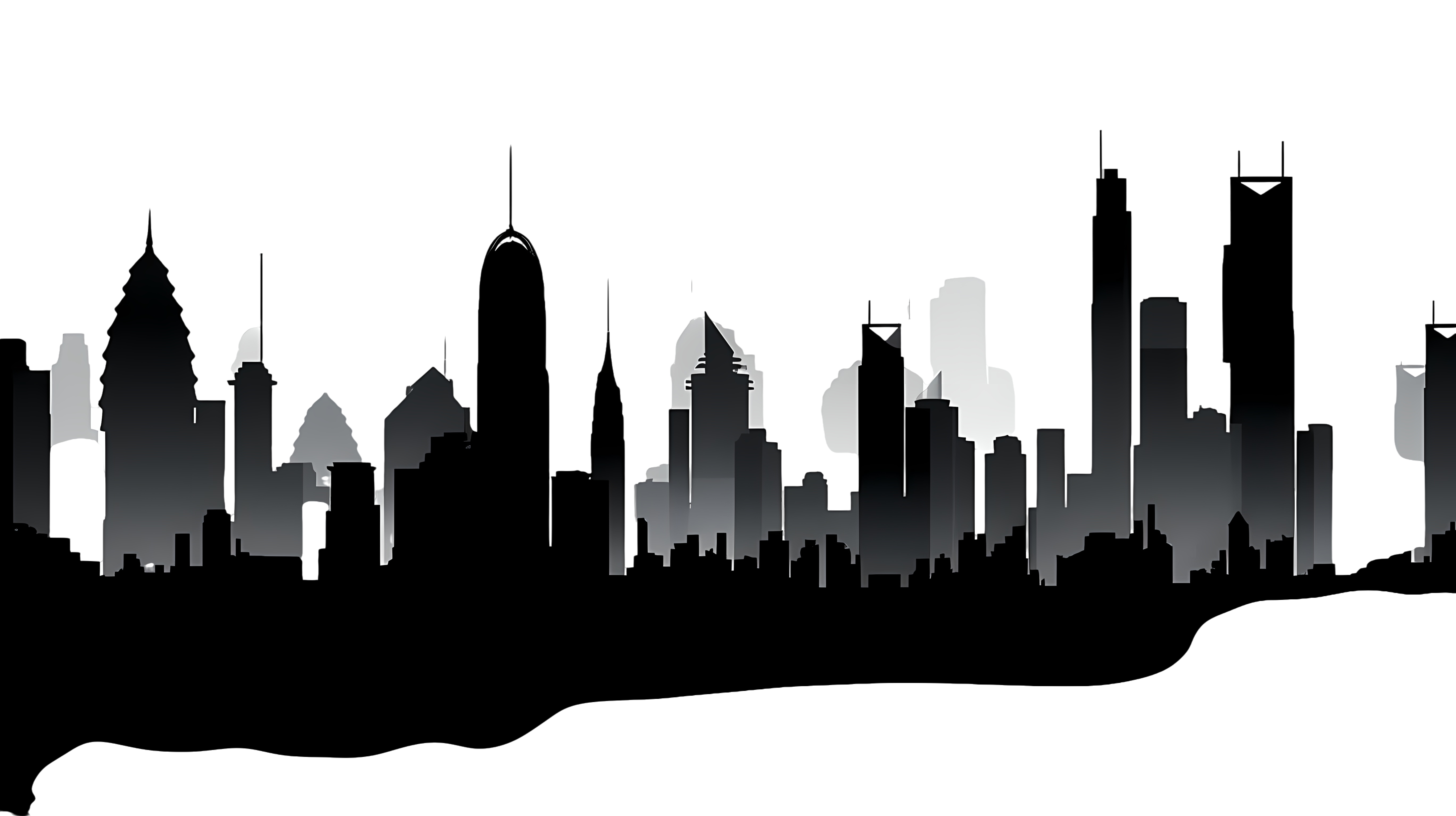 City building silhouette materials