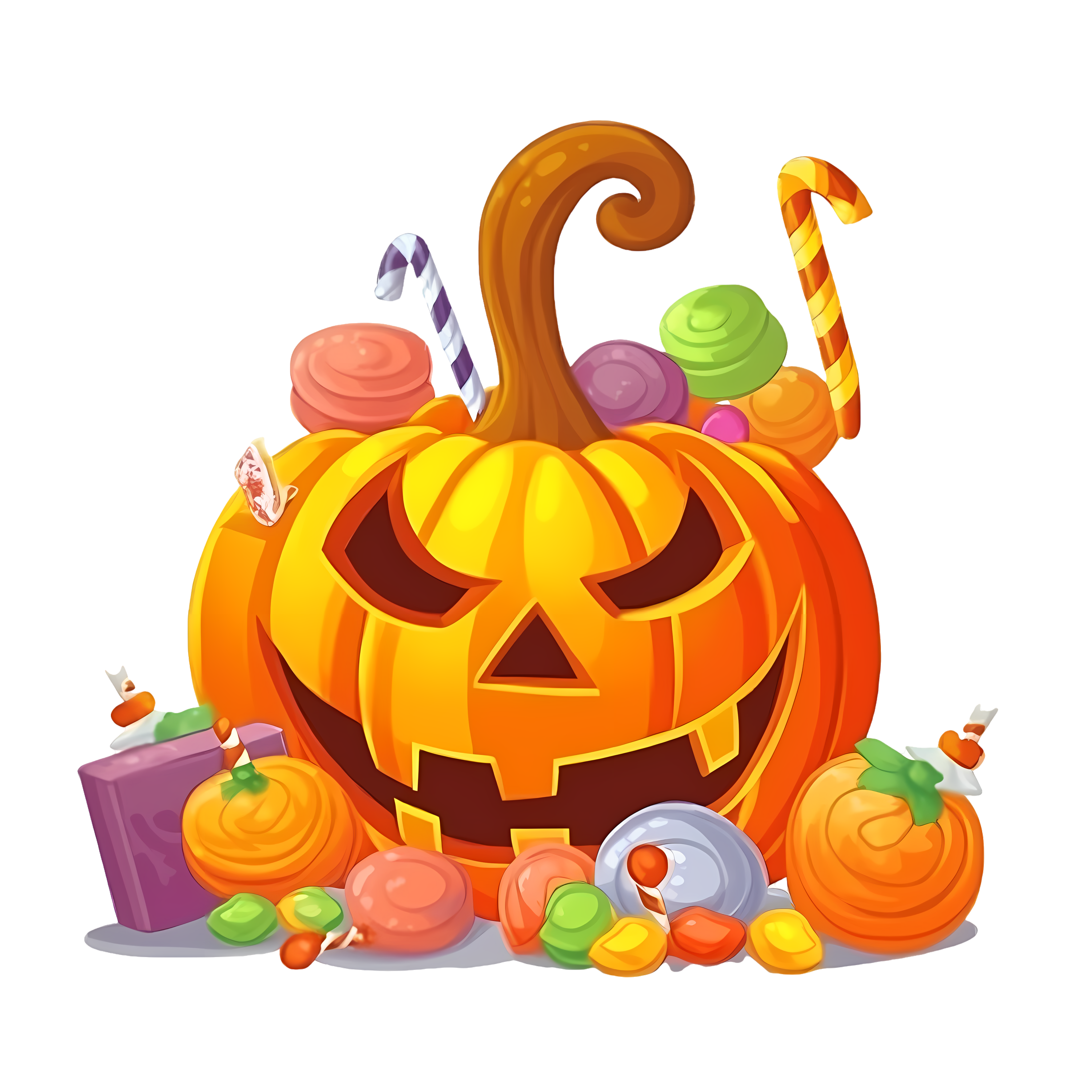 Halloween pumpkin candy cartoon illustration