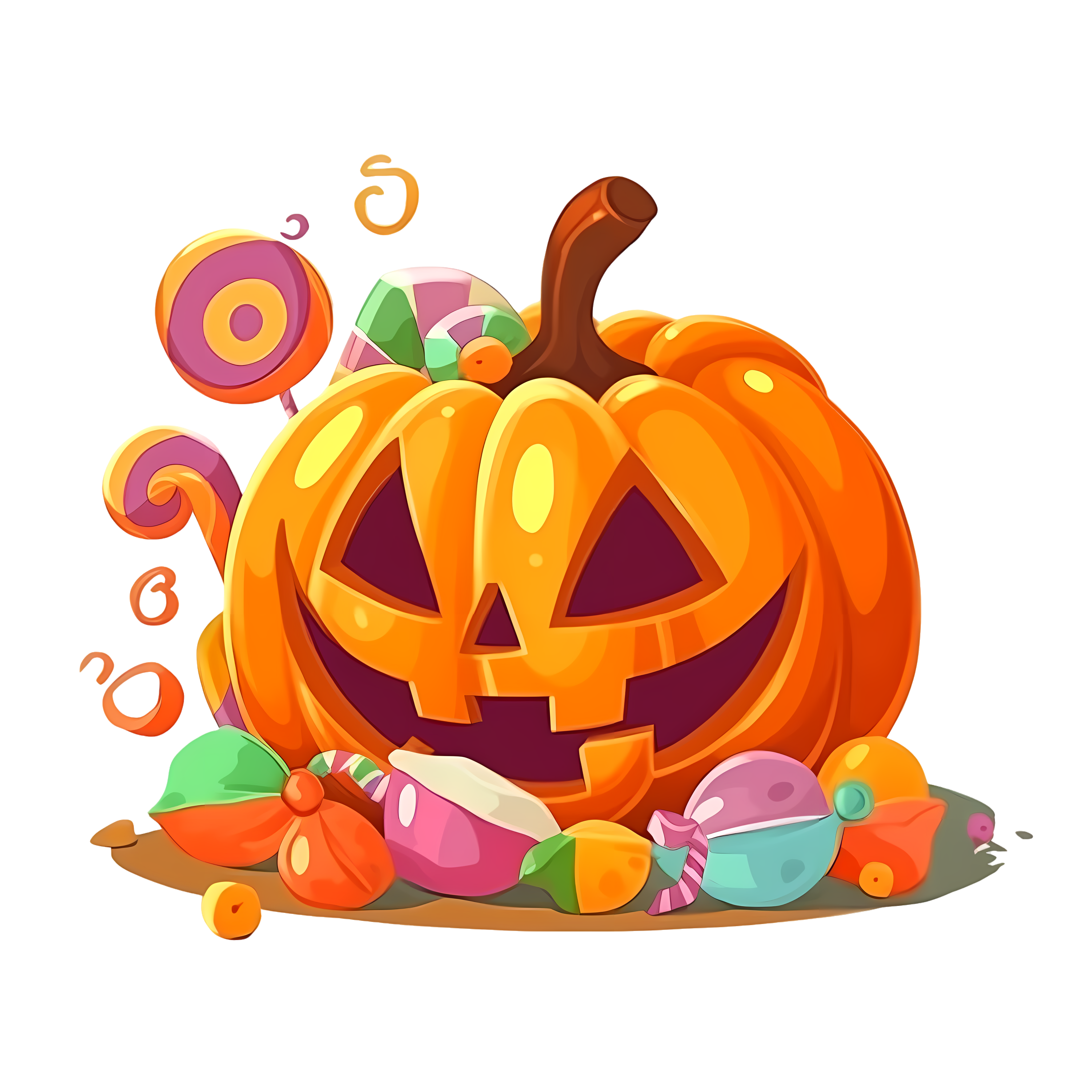 Halloween pumpkin candy illustration