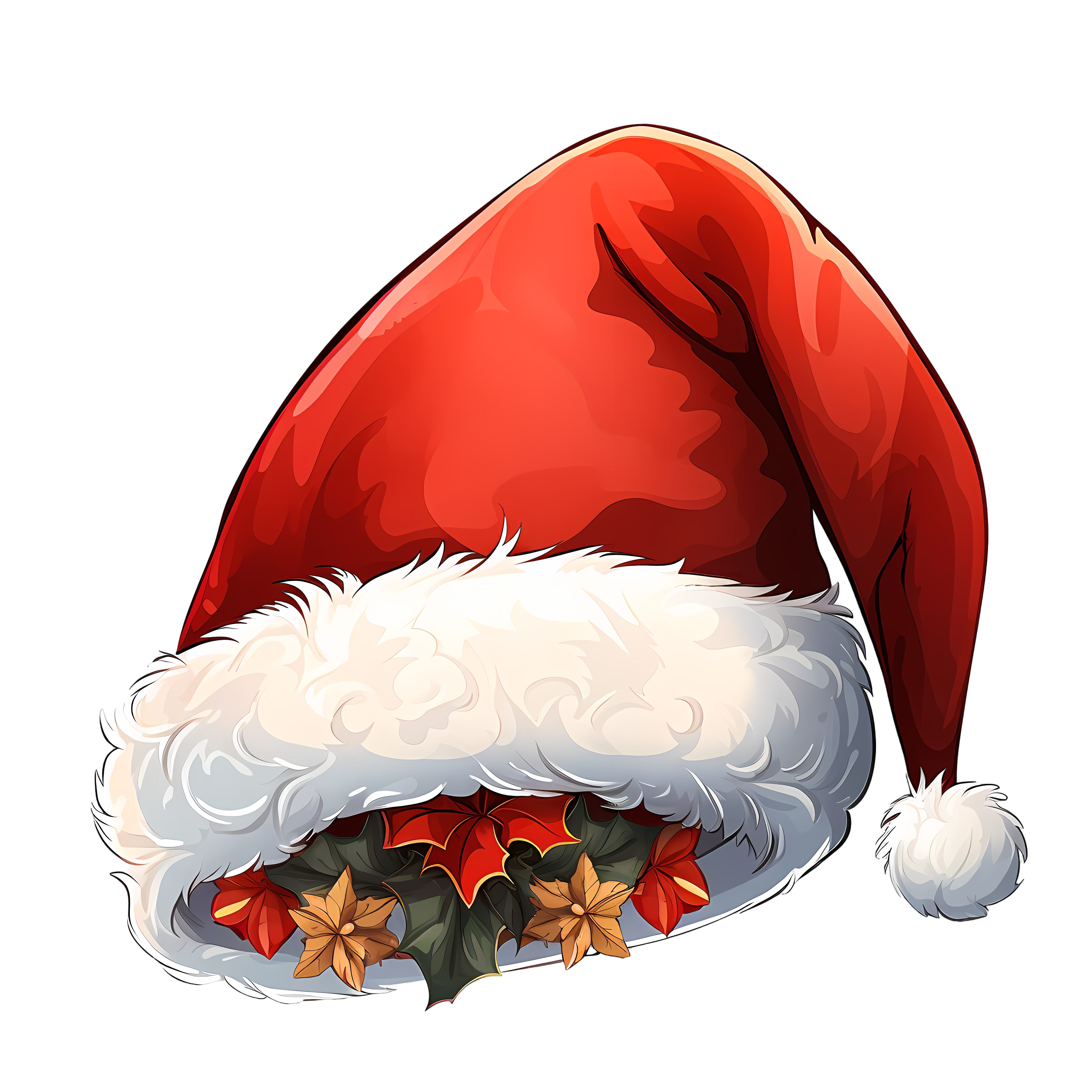 Hand-drawn illustration of a Christmas hat