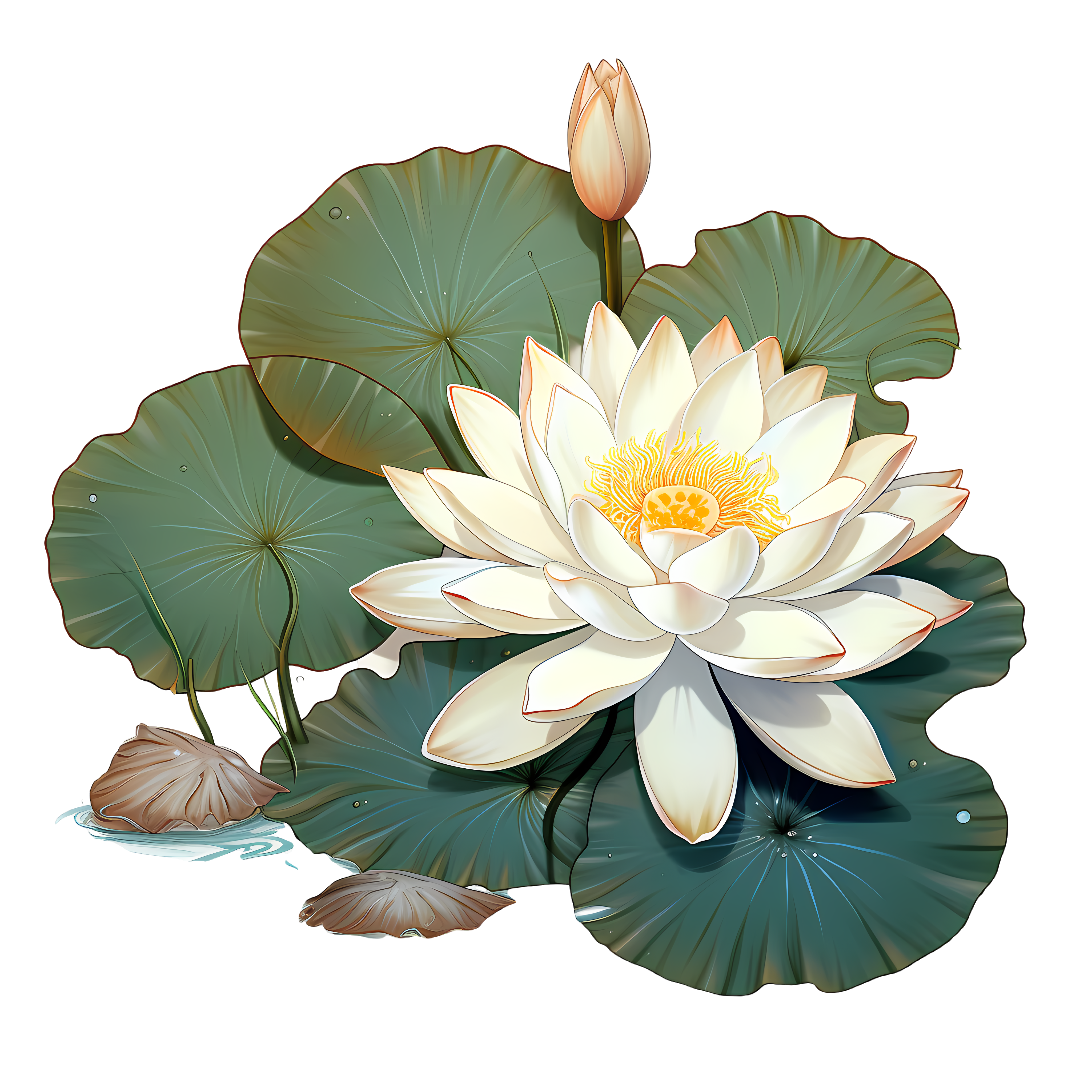 Light blue and beige style water lily