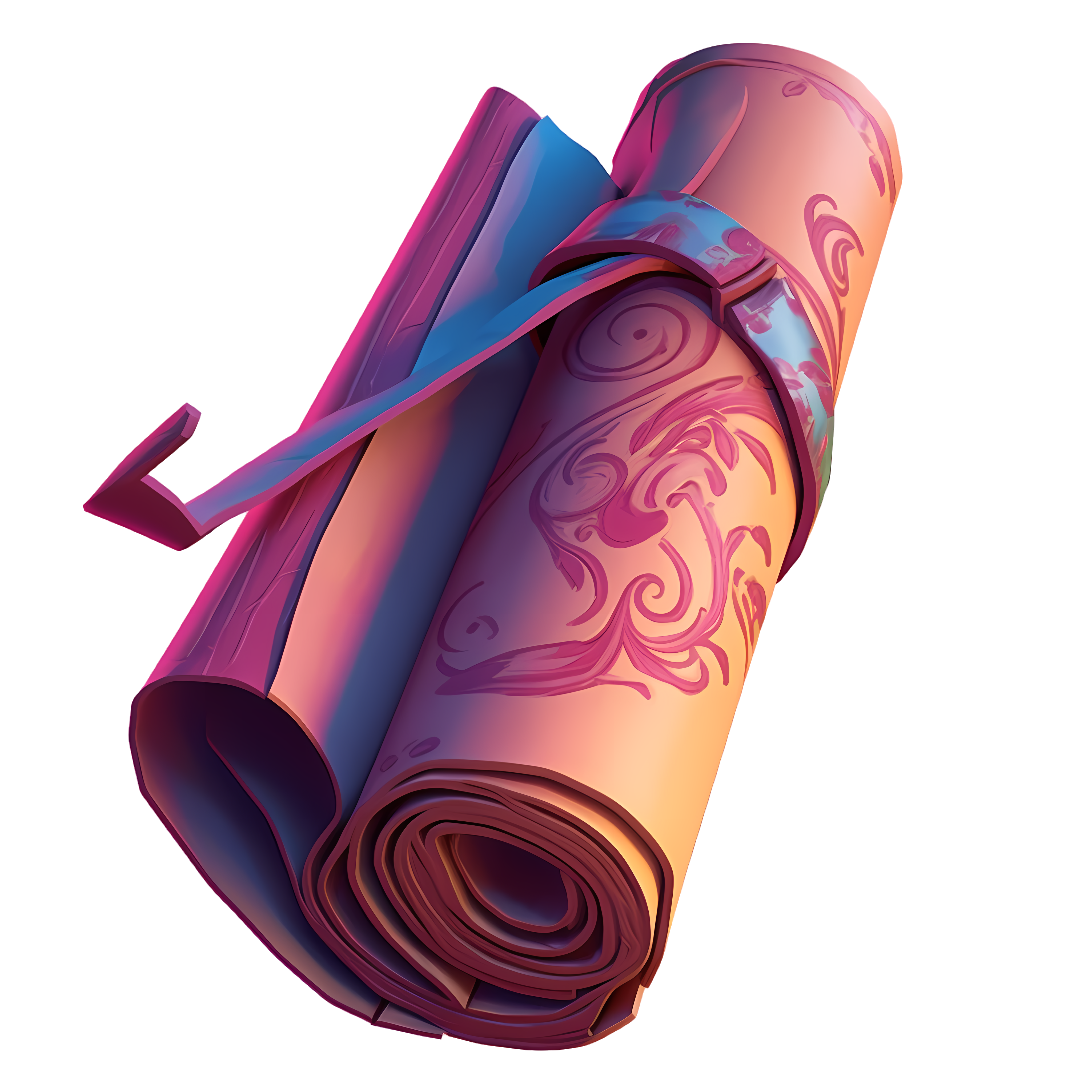 Deep pink light amber cartoon style paper roll