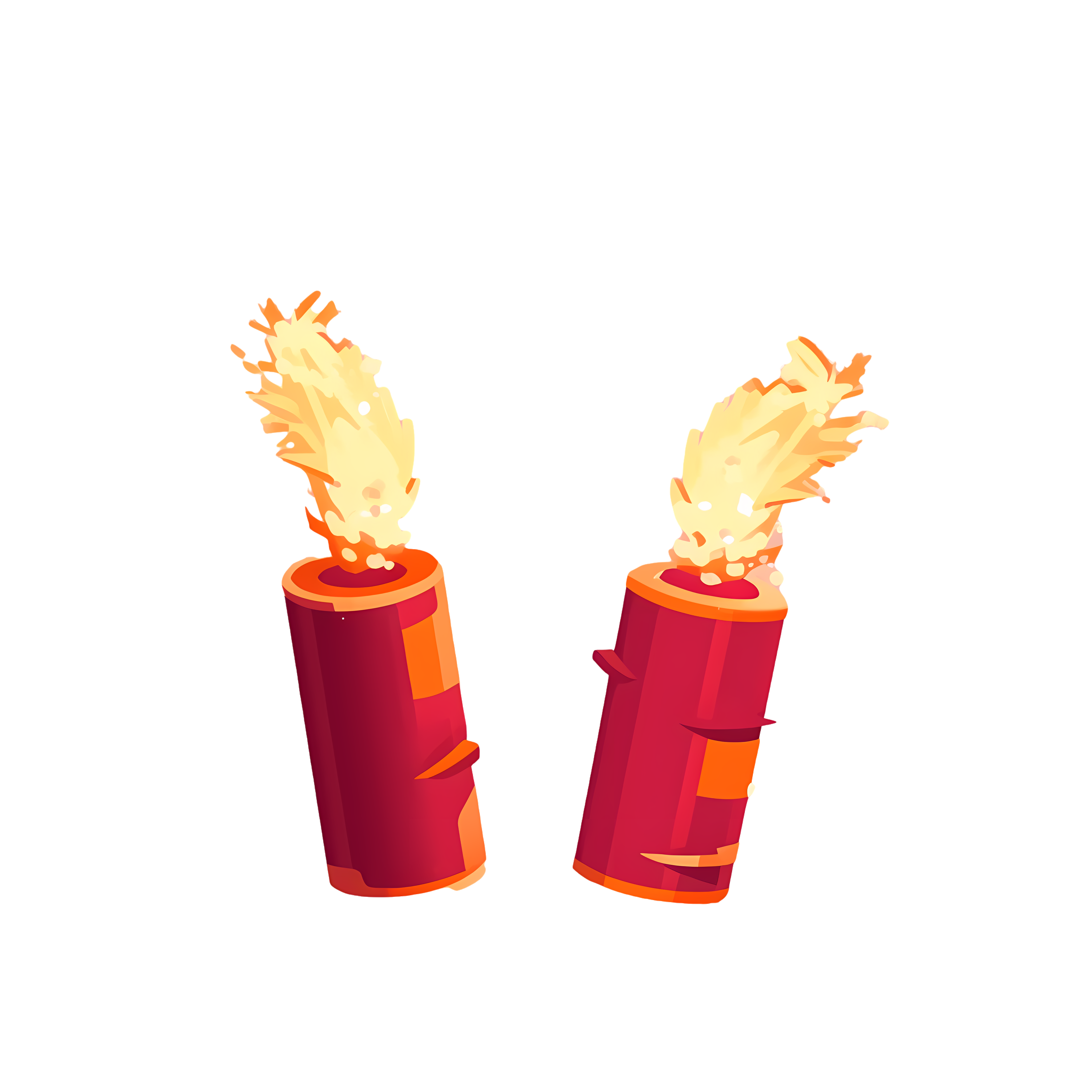Shining golden and deep red nuclear explosion elements