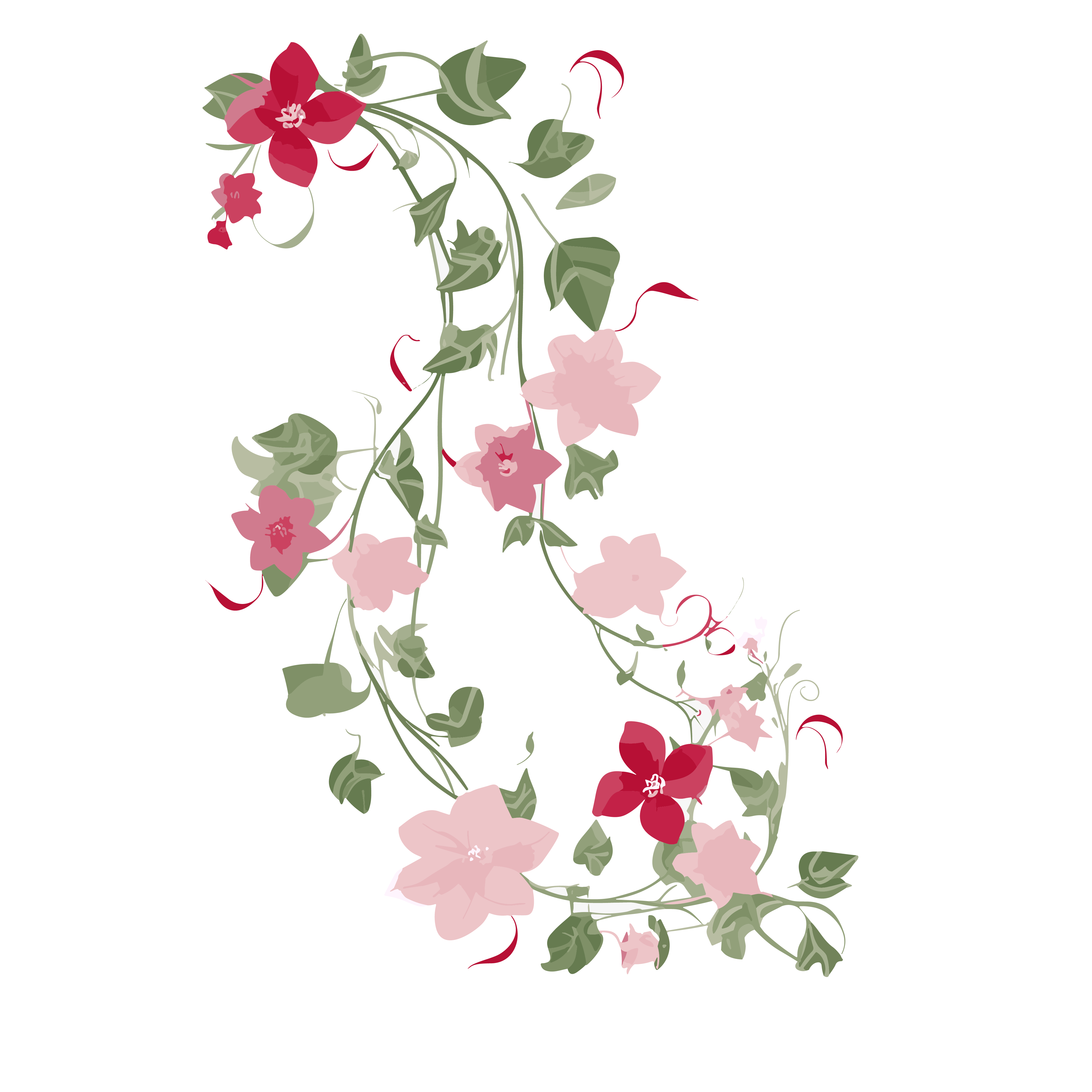 Artistic decorative floral vine materials