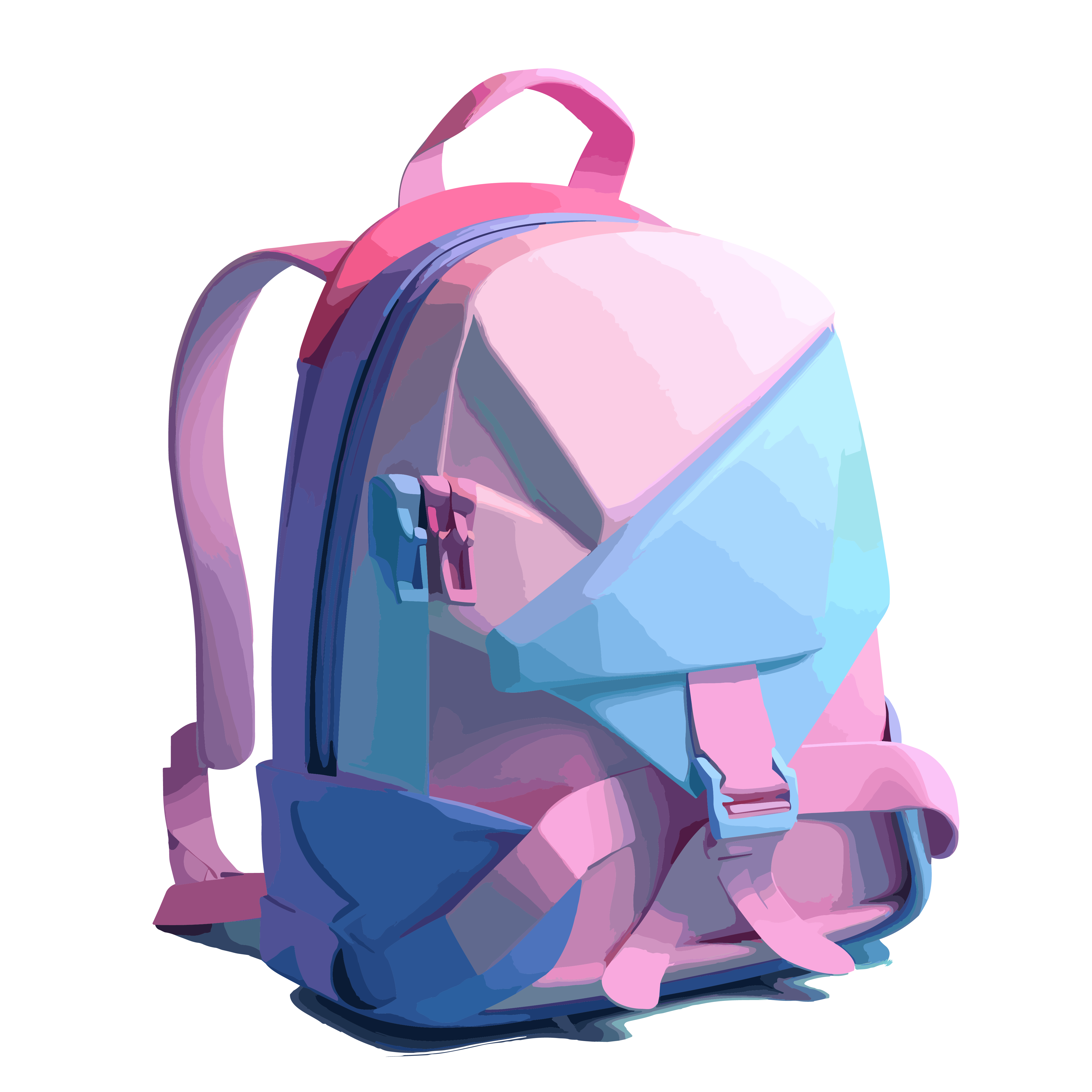 Toy-style minimalist 3D backpack model