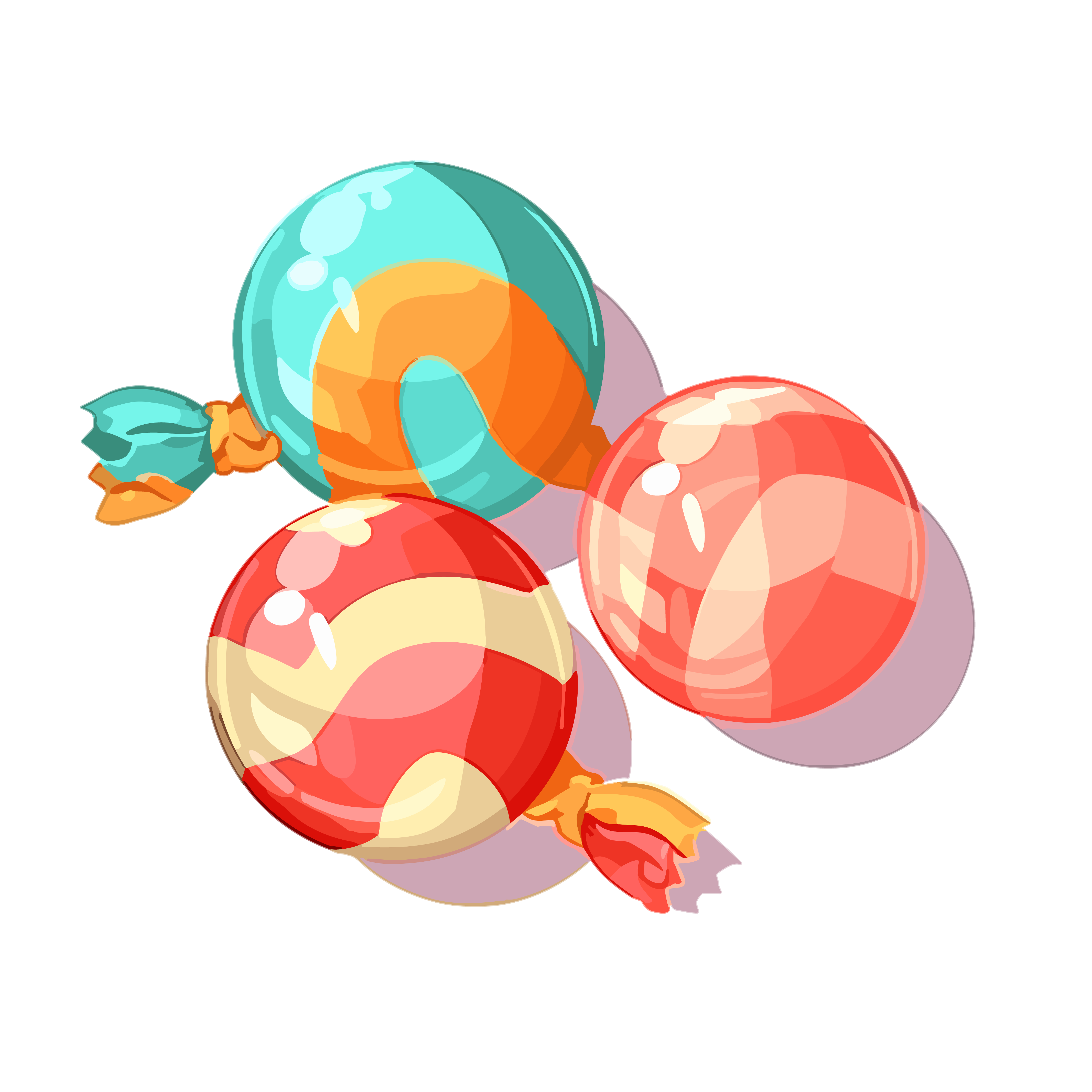 Cute colorful candy illustration elements