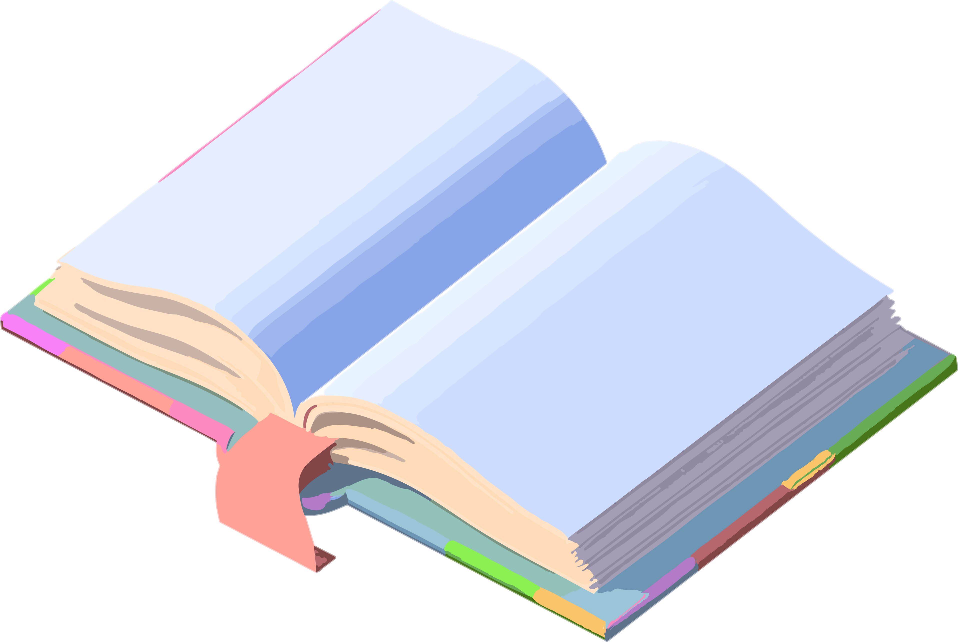 Illustration design materials for open colorful books
