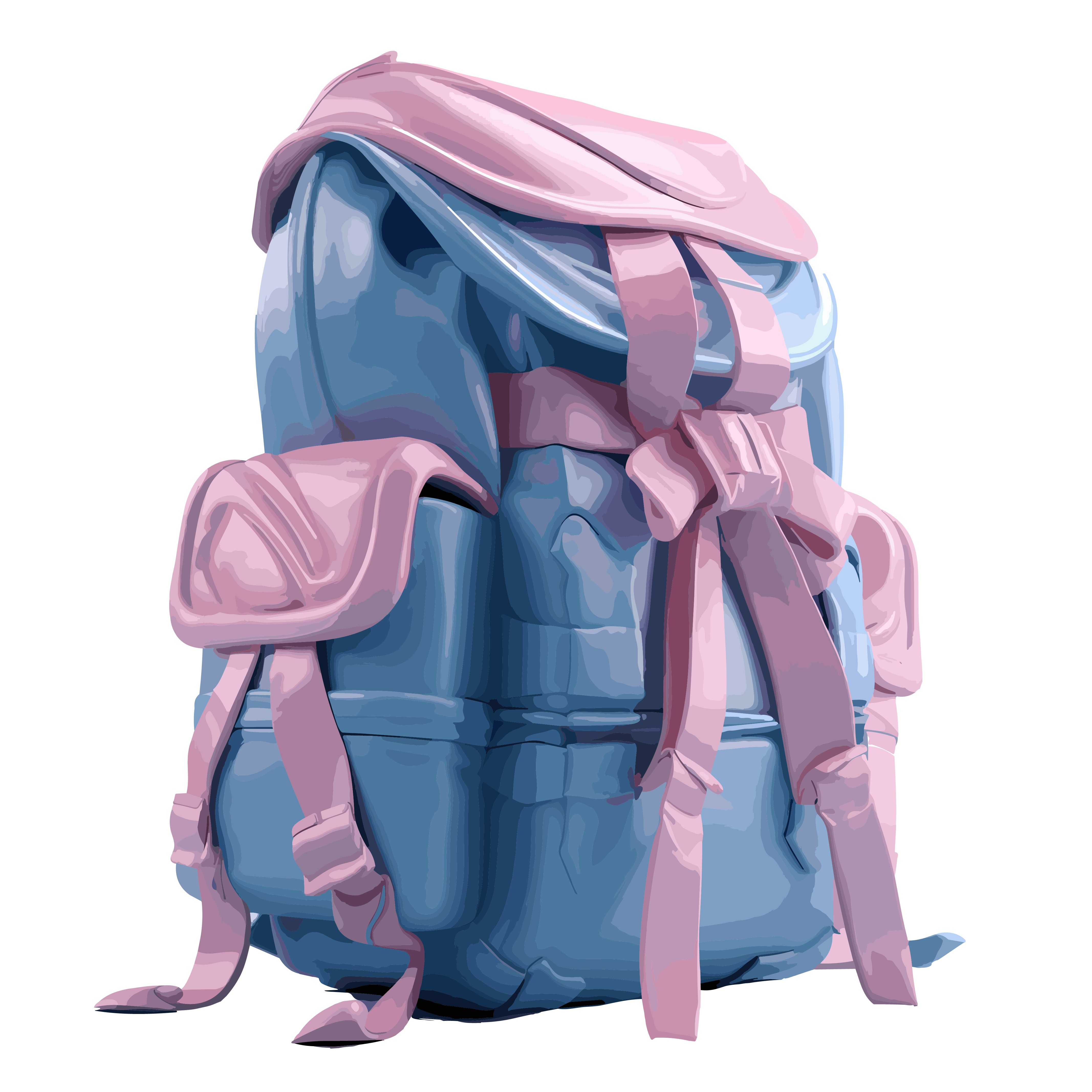 Cute toy style 3D backpack model element