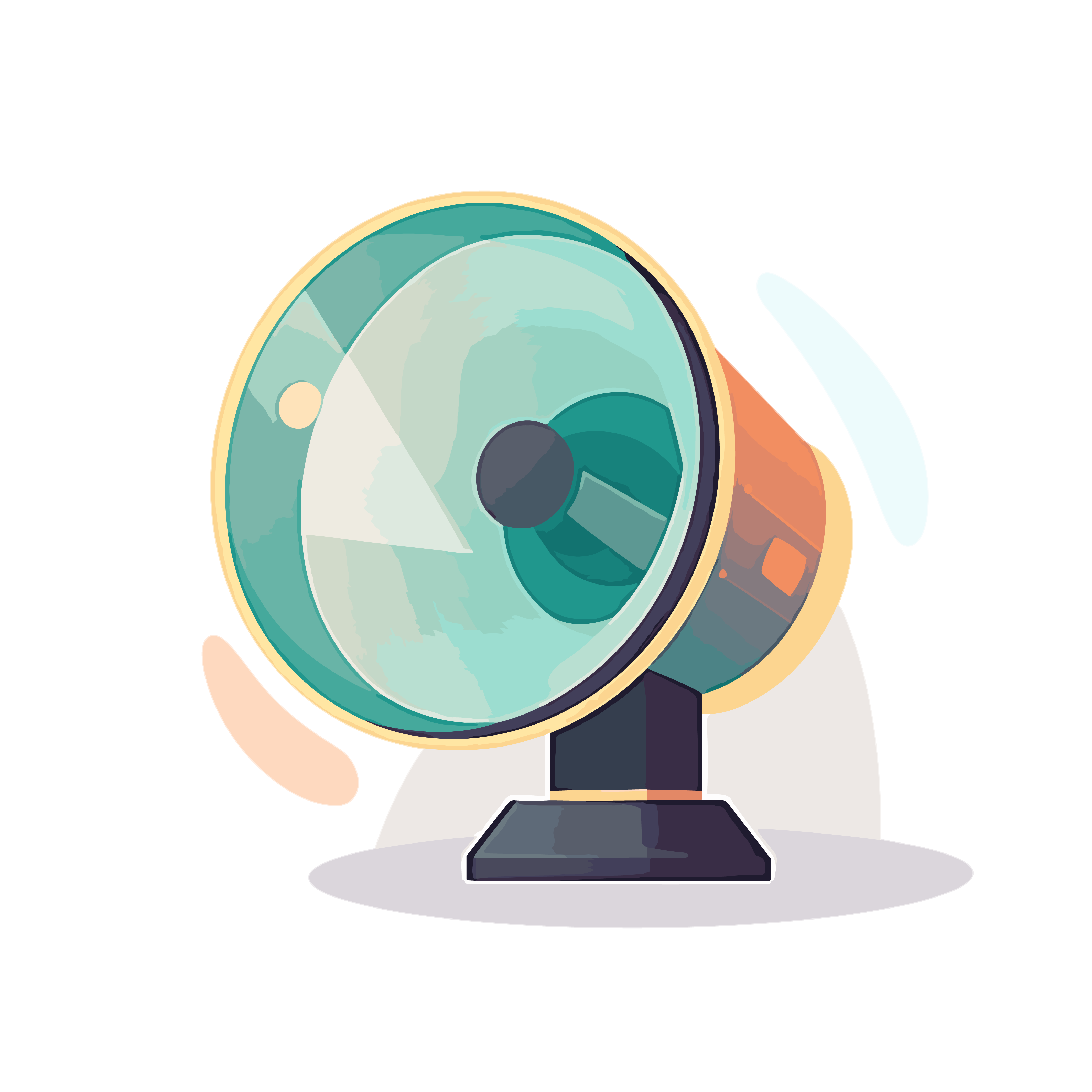 Vector software illustration of a trumpet on a transparent white background