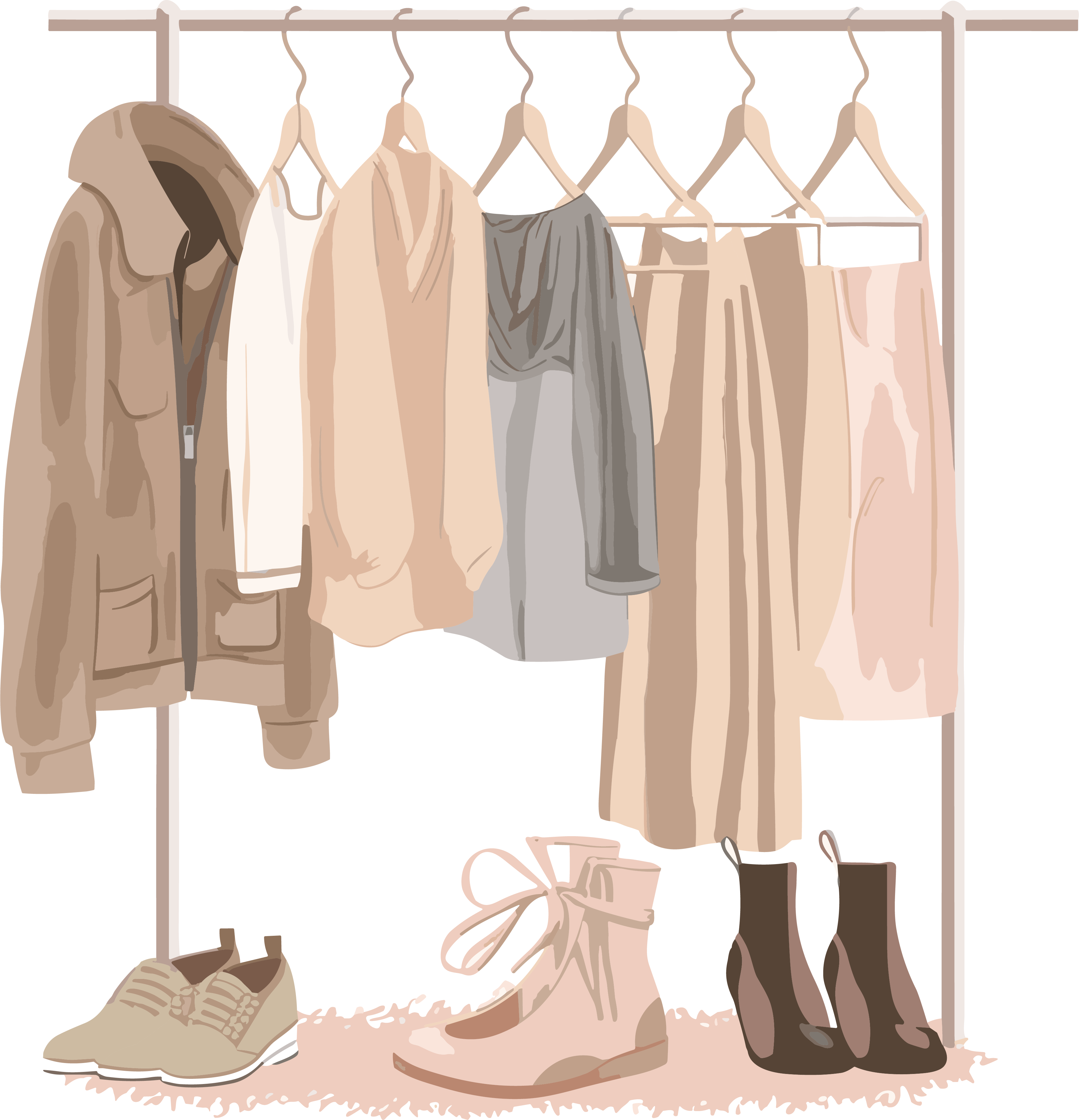 Fashion pink hanger illustration design element