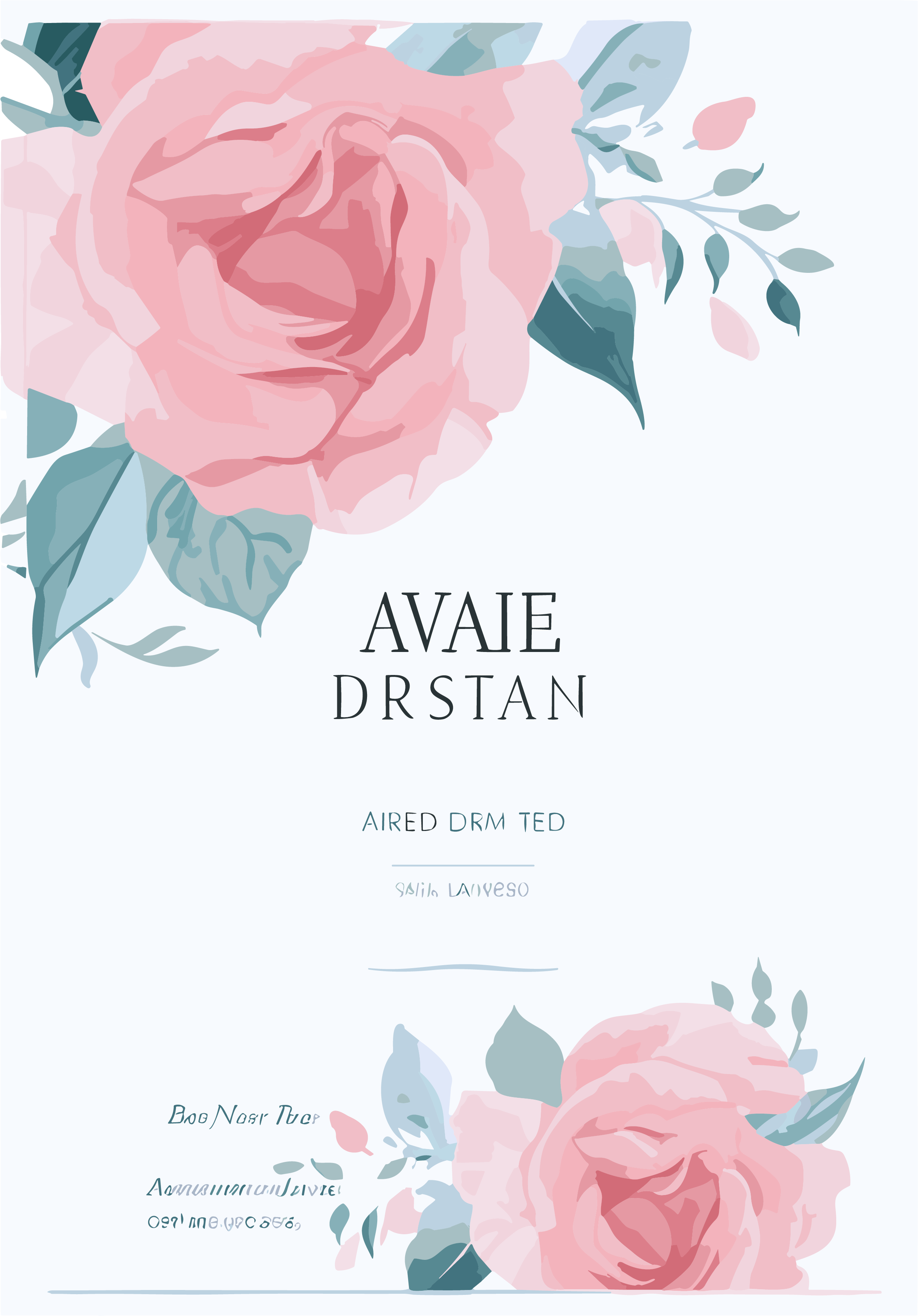 Romantic Rose Flower Invitation