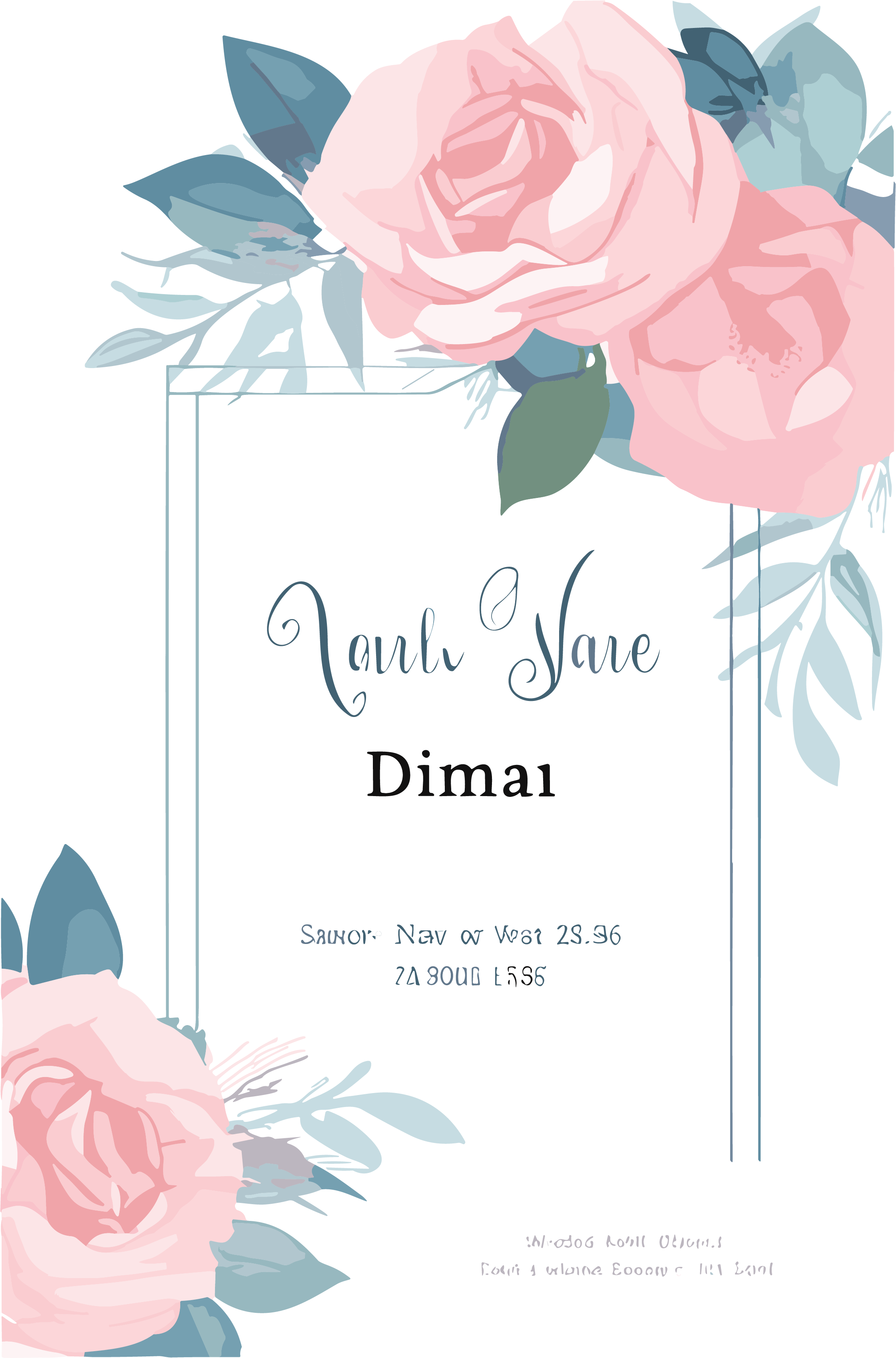 Pink Rose Pattern Invitation
