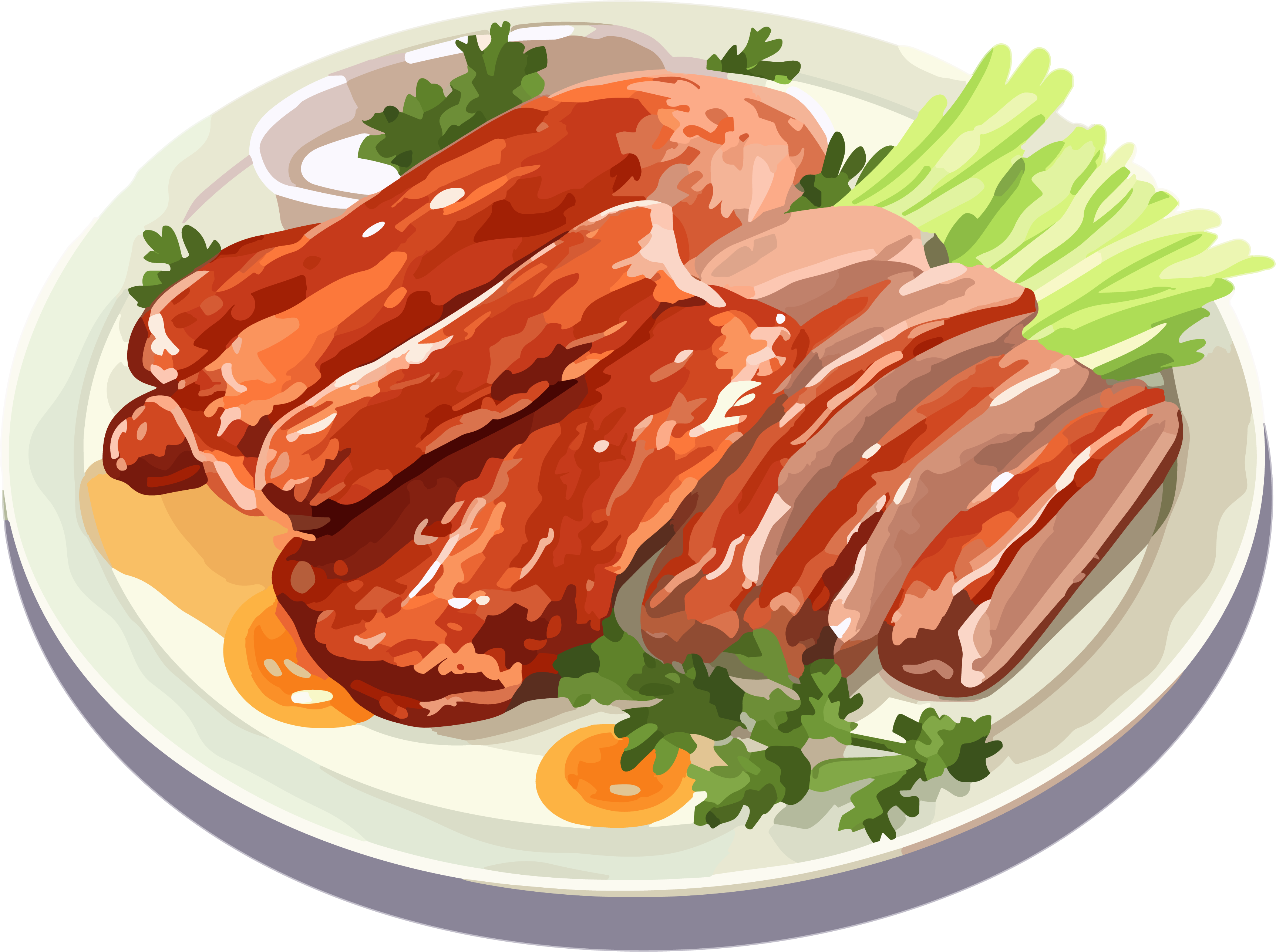 Delicious Roast Duck Illustration Design Elements
