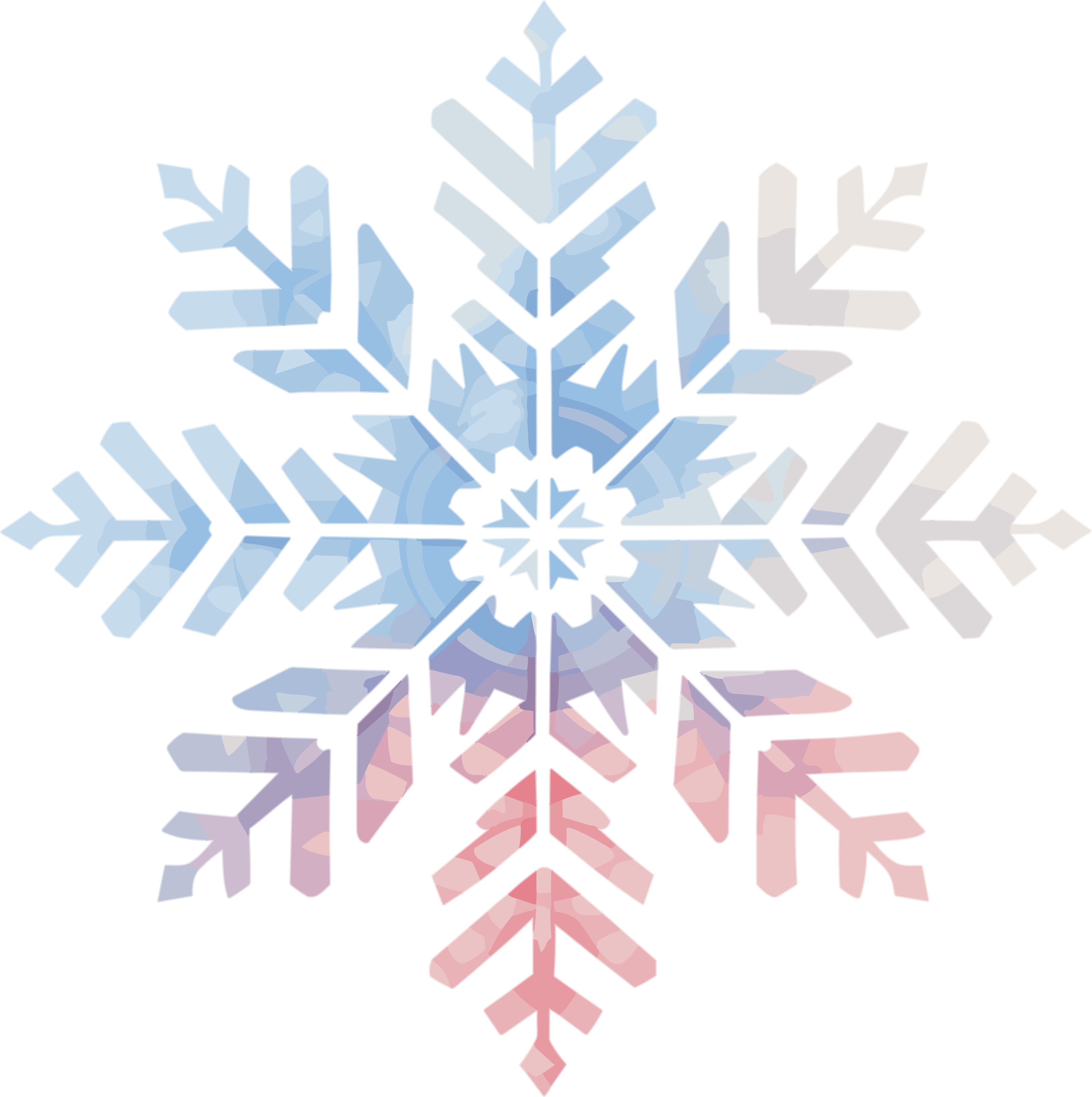 Snowflake powder color flat illustration design material