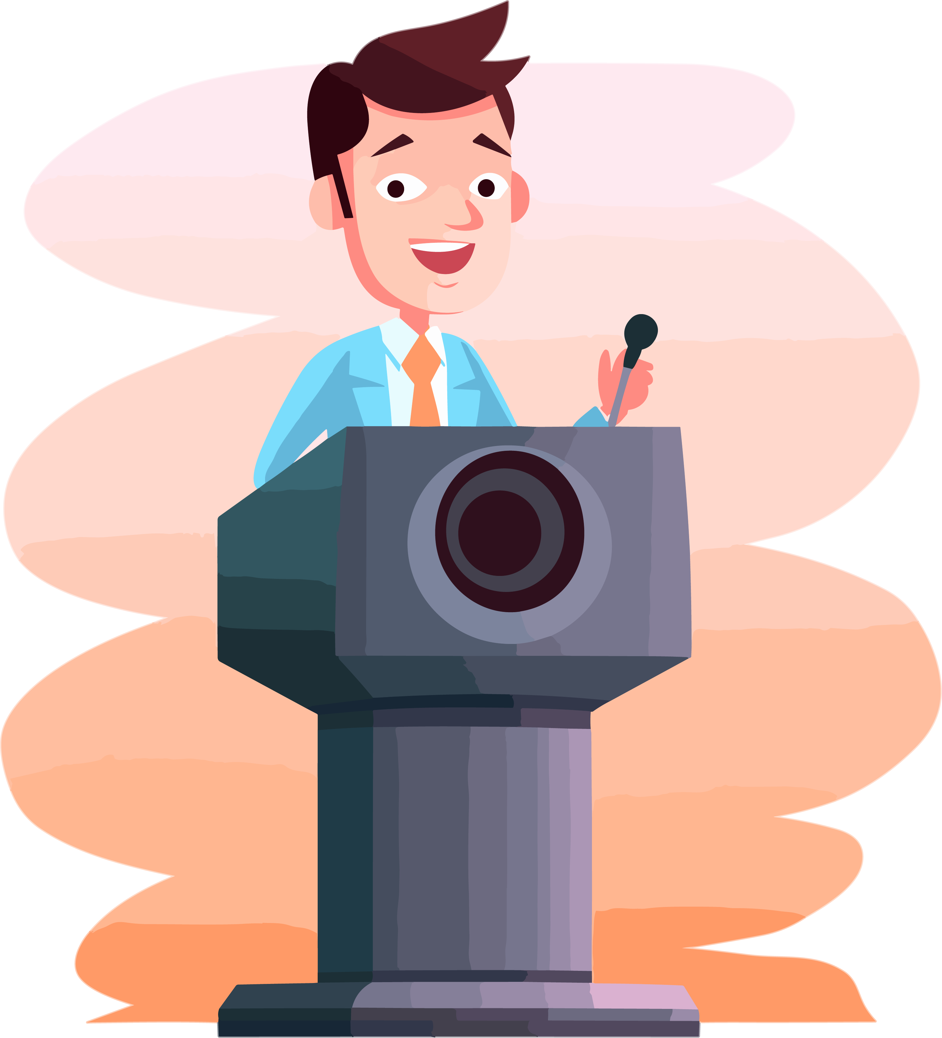 Flat illustration design materials for lectures with a transparent background