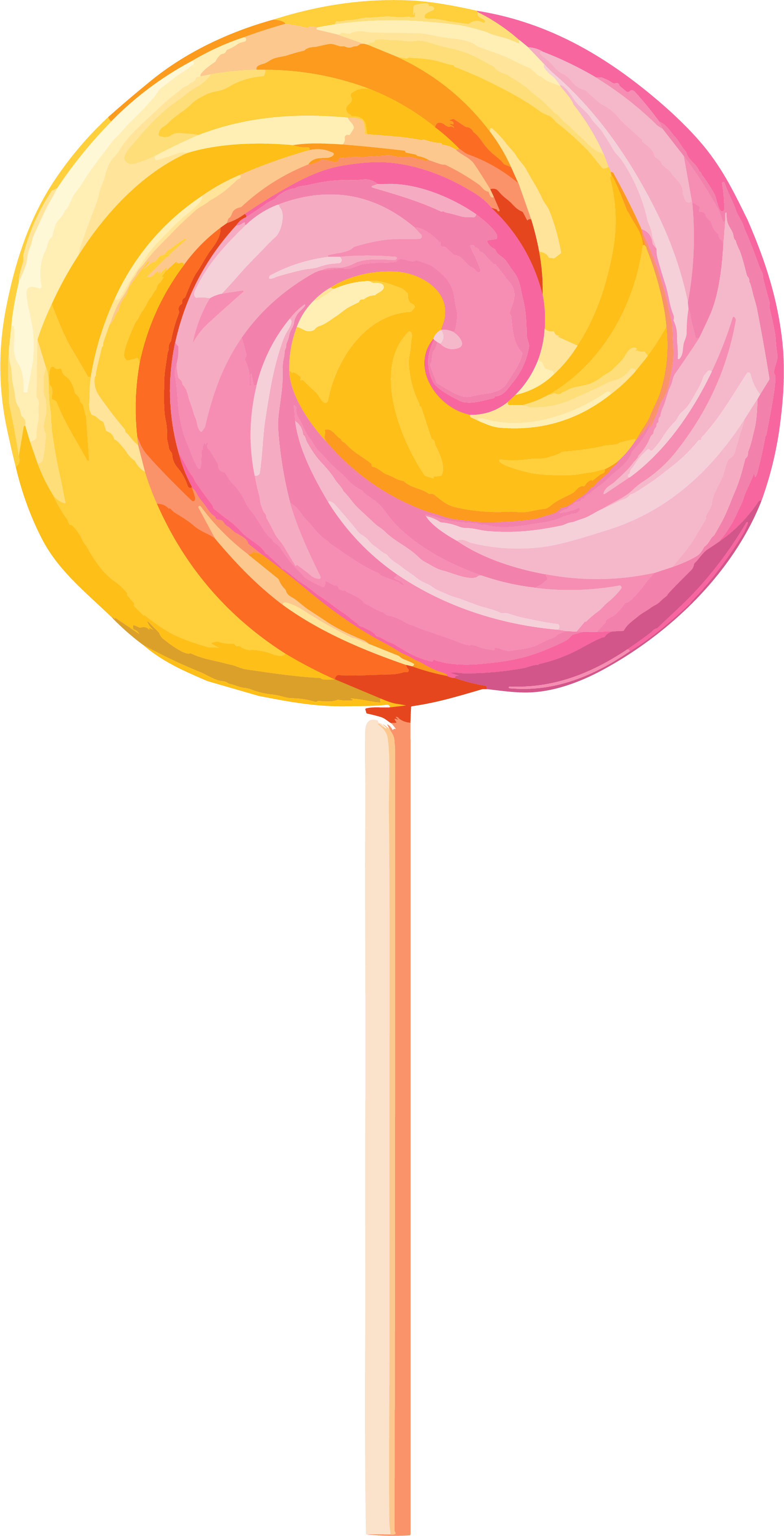 Yellow and pink lollipop in the shape of a heart